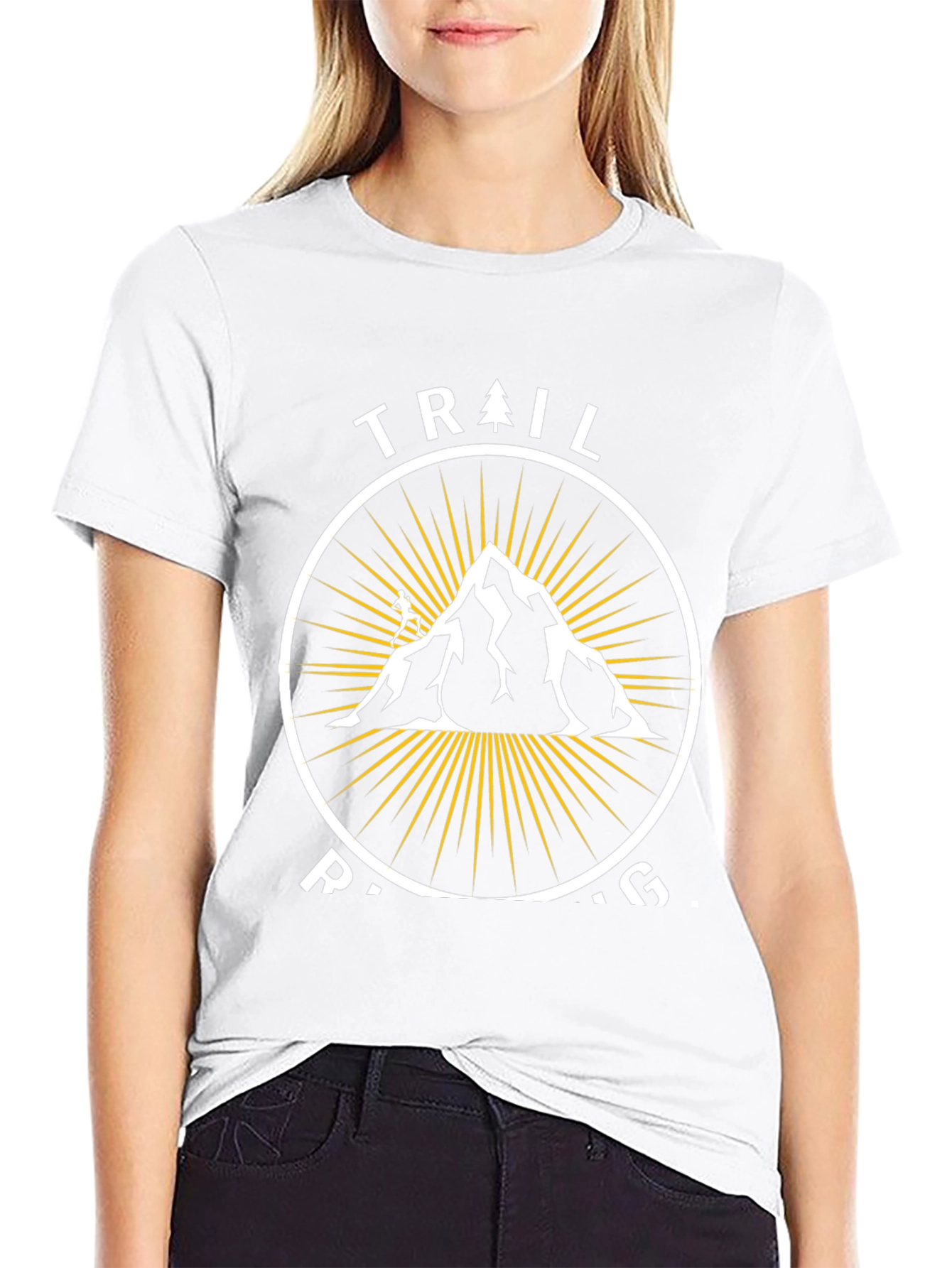 Trail Running Mountain Graphic Tee - Black