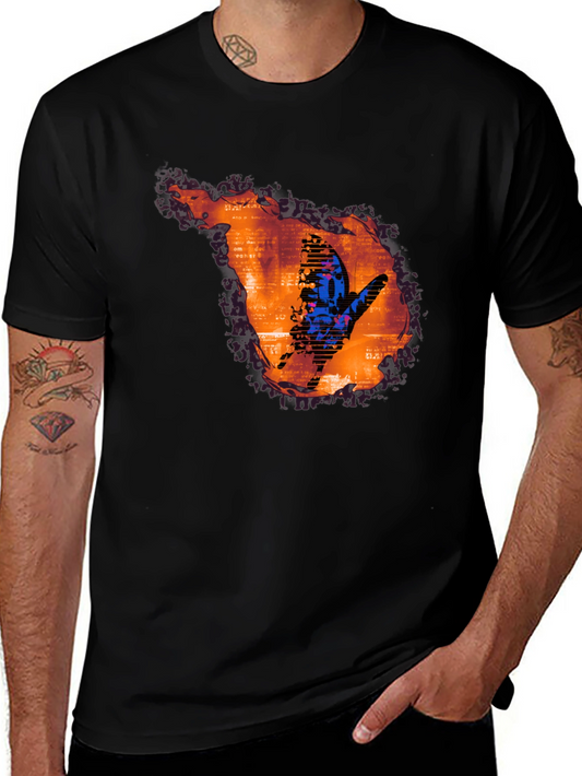 Abstract Butterfly Graphic Print T-Shirt
