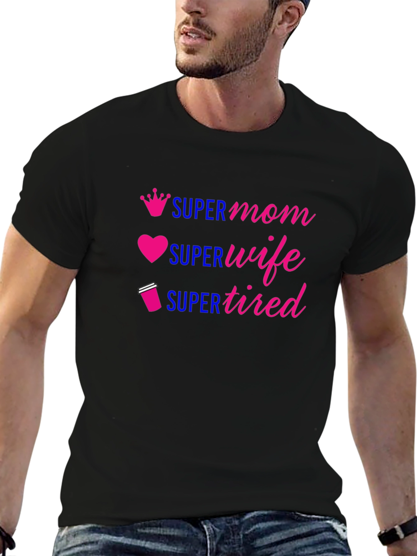 Super Mom Wife Tired Graphic Tee