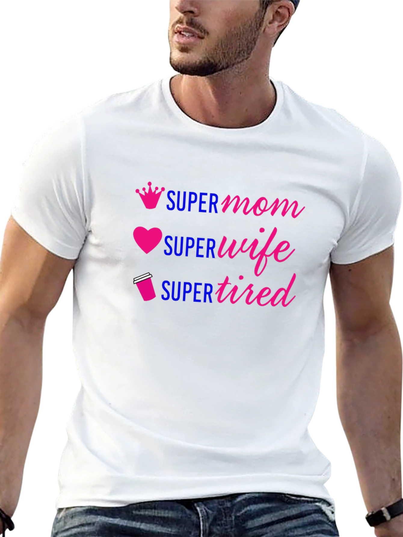 Super Mom Wife Tired Graphic Tee