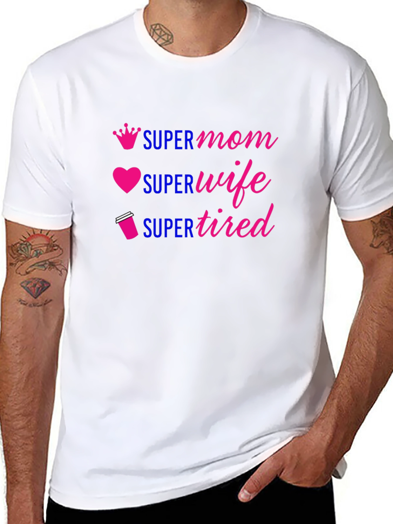 Super Mom Wife Tired Graphic Tee