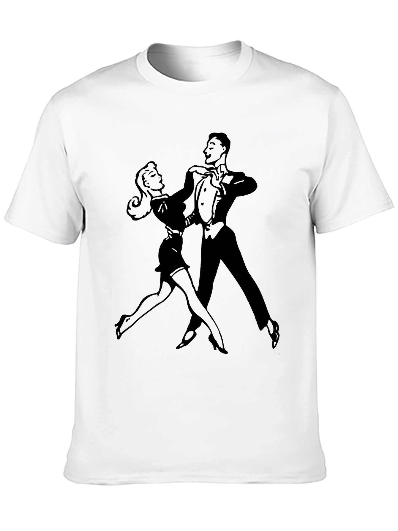 Retro Dance Graphic Tee - Black Cotton T-Shirt