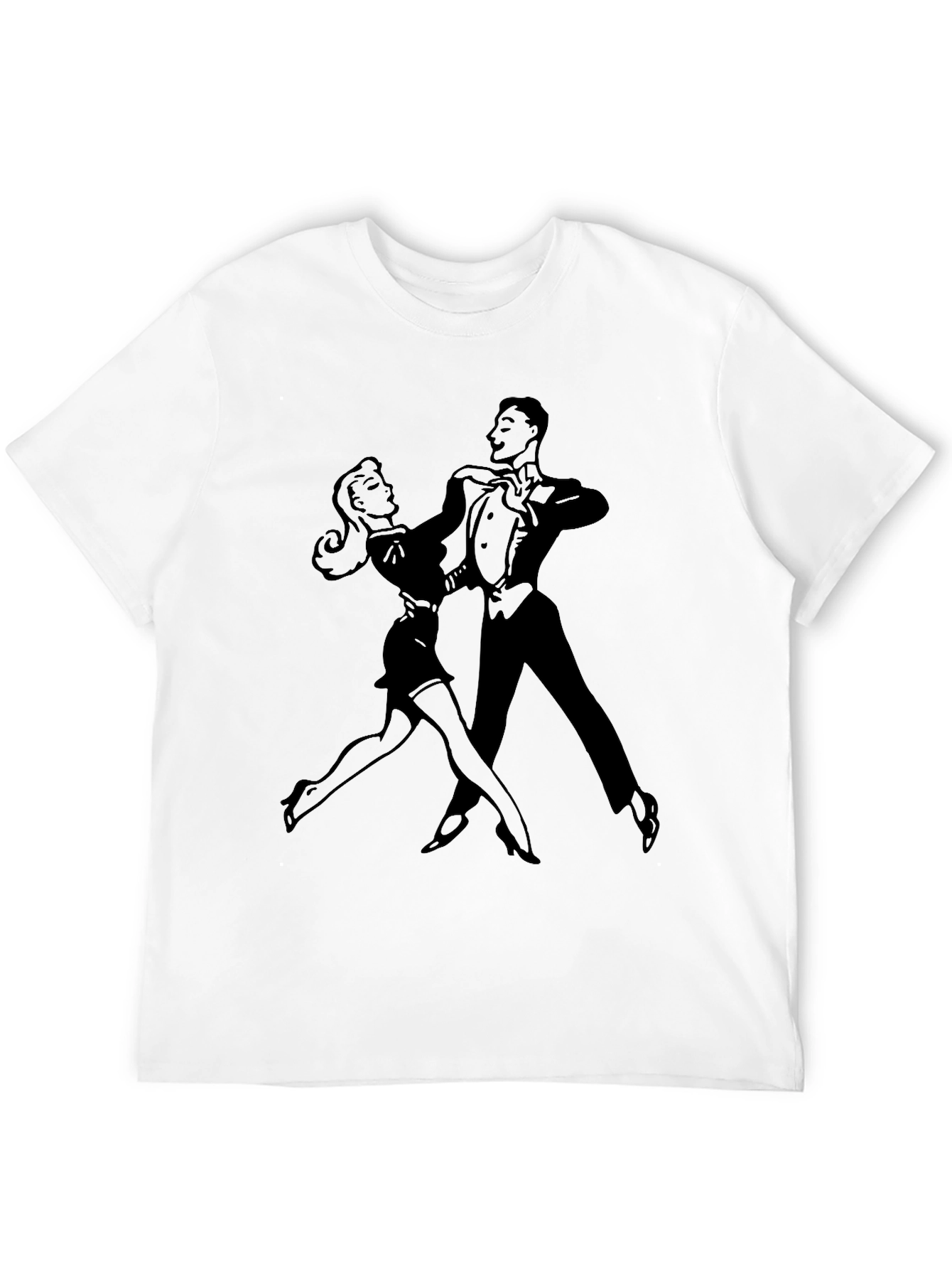 Retro Dance Graphic Tee - Black Cotton T-Shirt