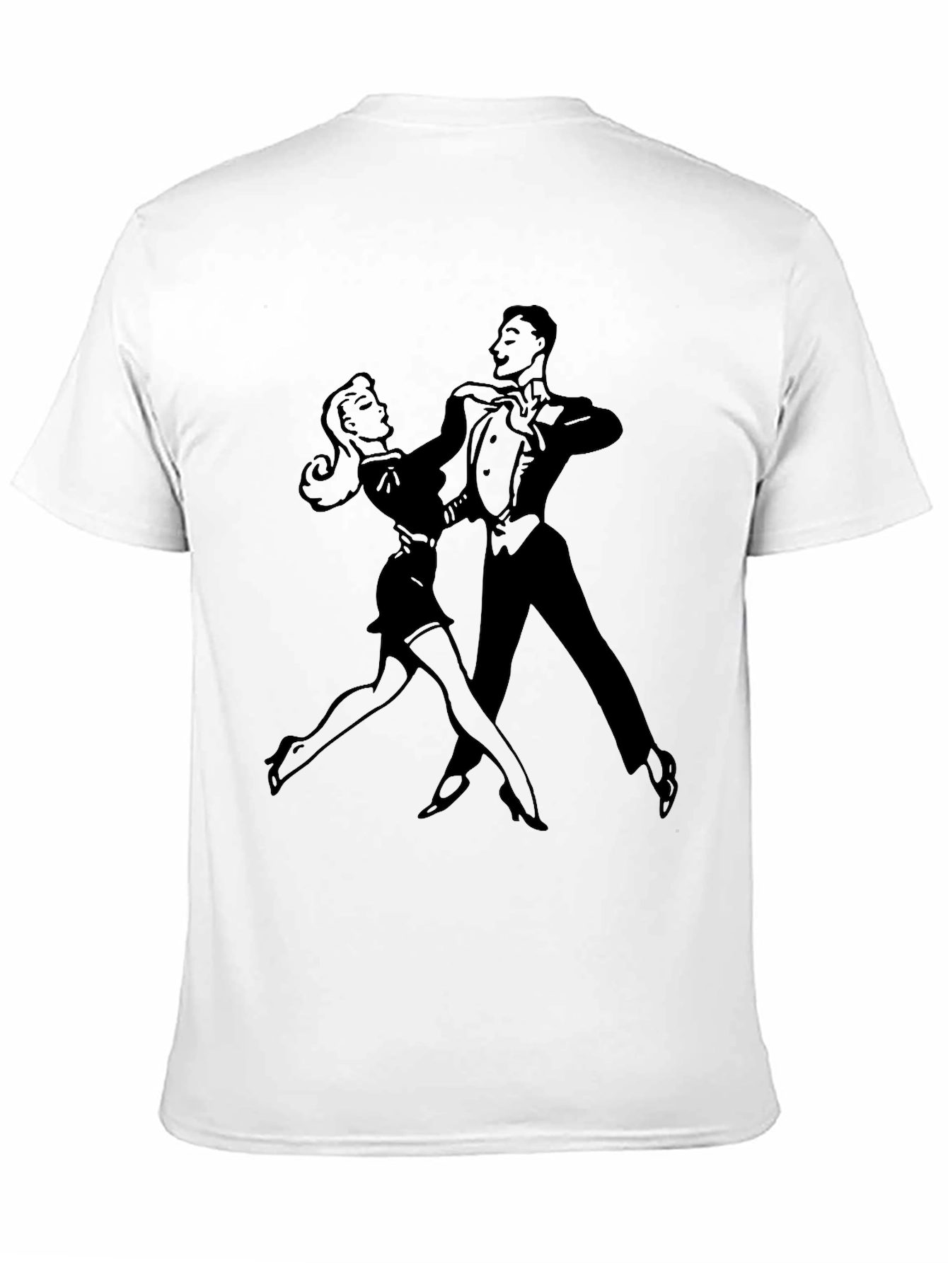 Retro Dance Graphic Tee - Black Cotton T-Shirt