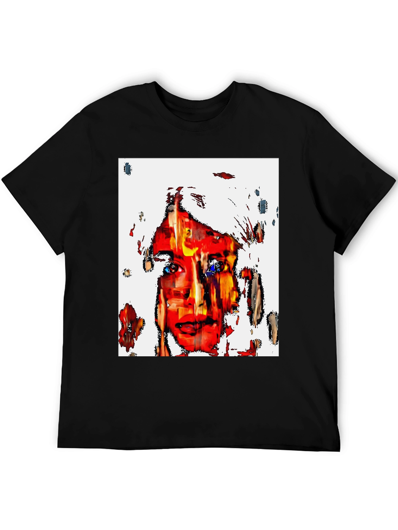 Abstract Face Graphic Black T-Shirt