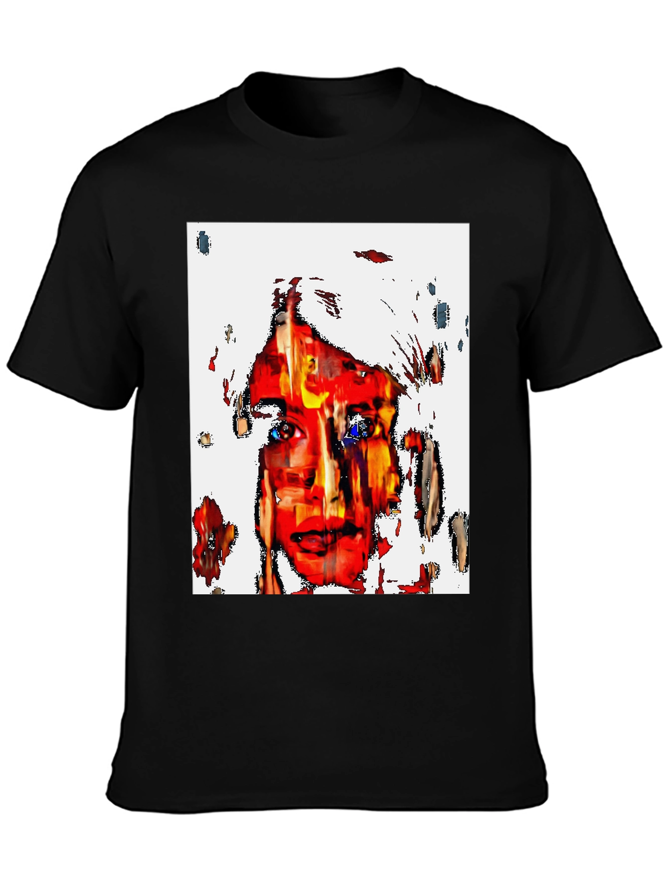Abstract Face Graphic Black T-Shirt