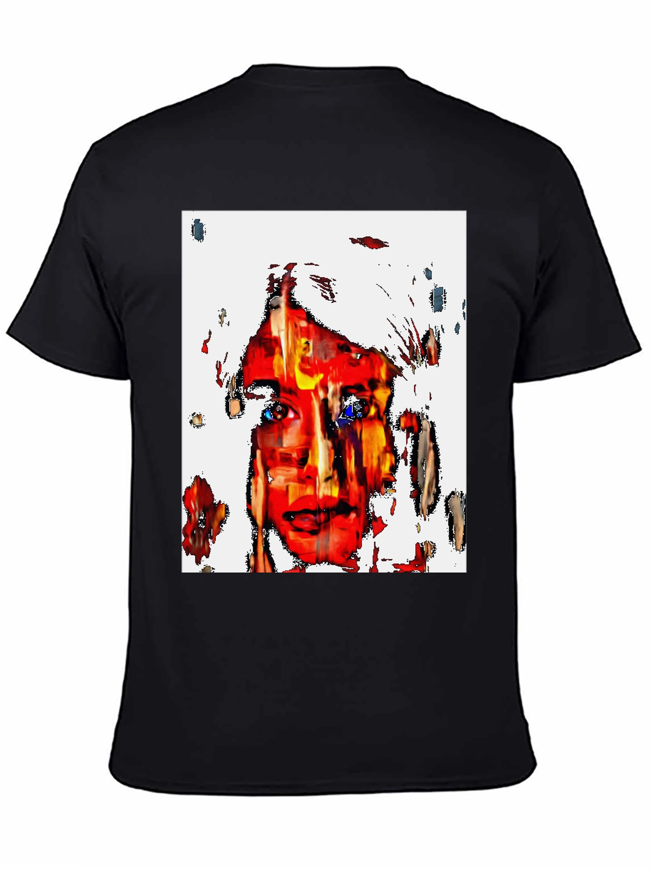 Abstract Face Graphic Black T-Shirt