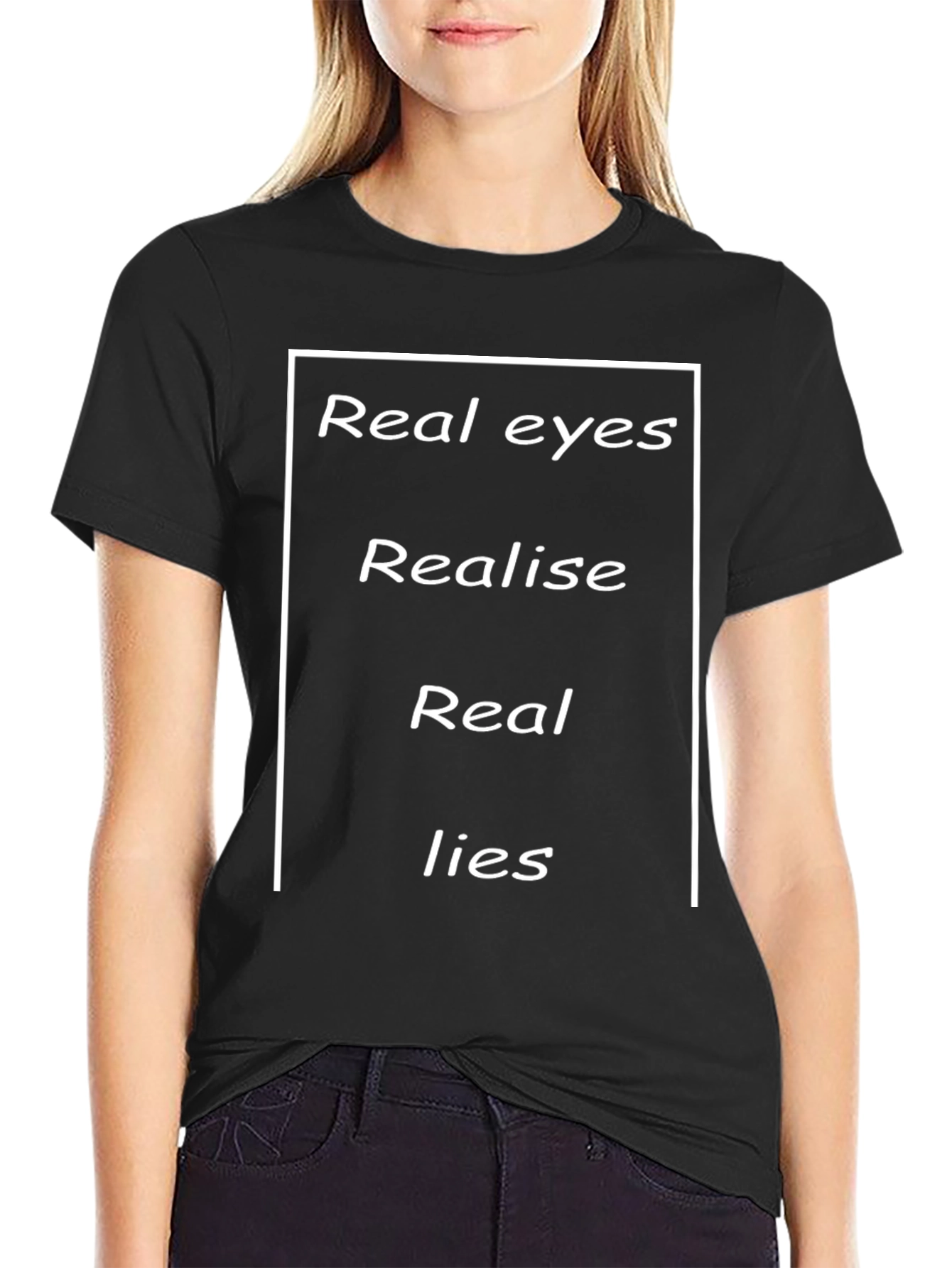Real Eyes Realise Real Lies Graphic Tee - Black
