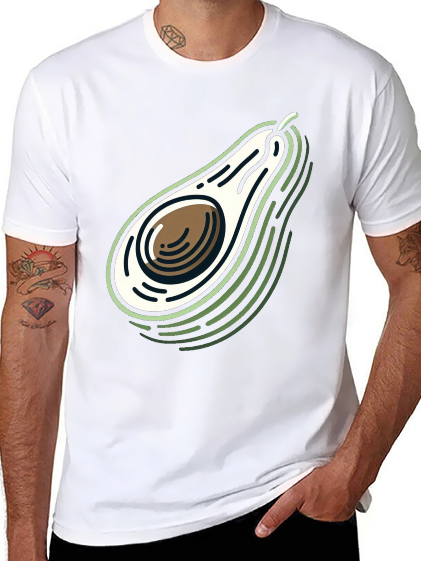 Avocado Graphic Tee - Stylish Mens T-Shirt