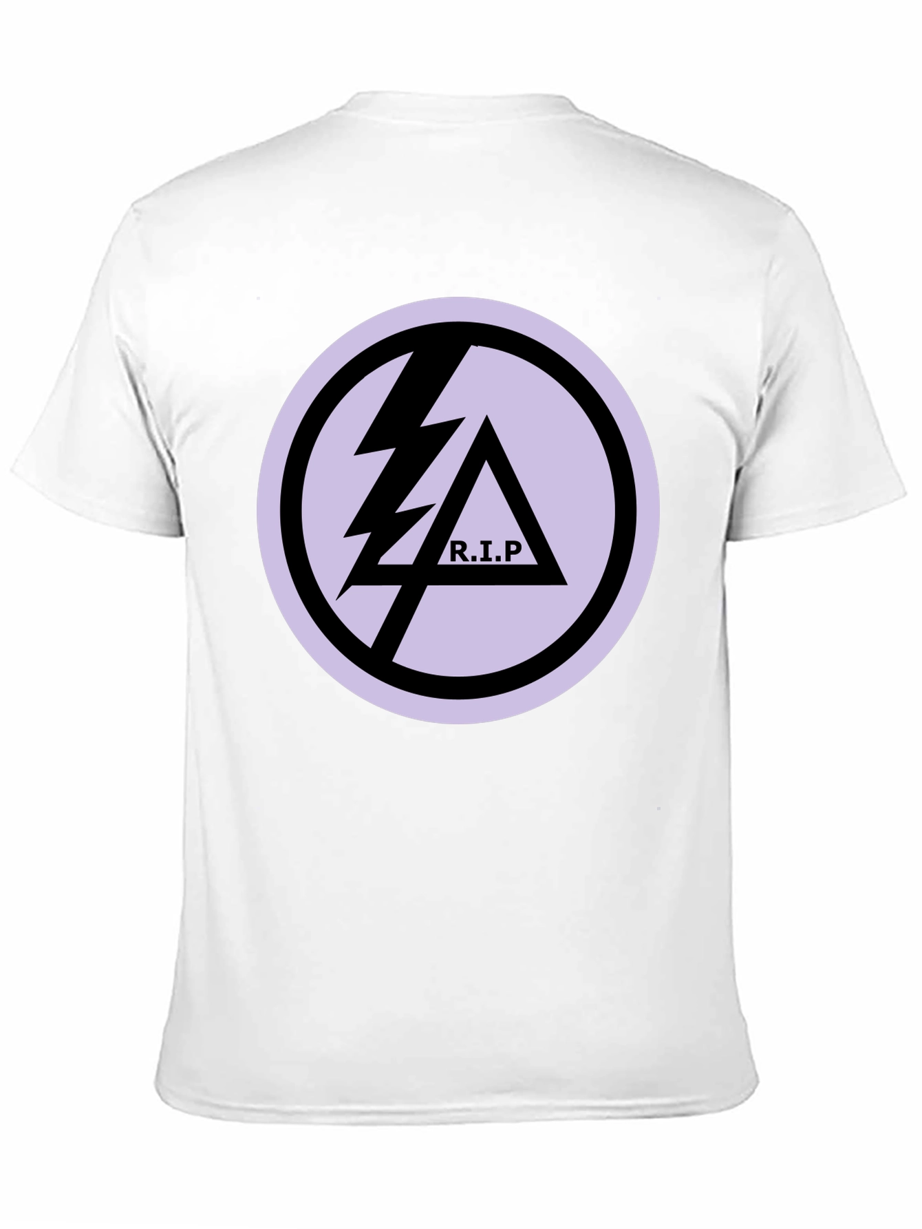 Black T-Shirt with R.I.P Lightning Bolt Graphic Print