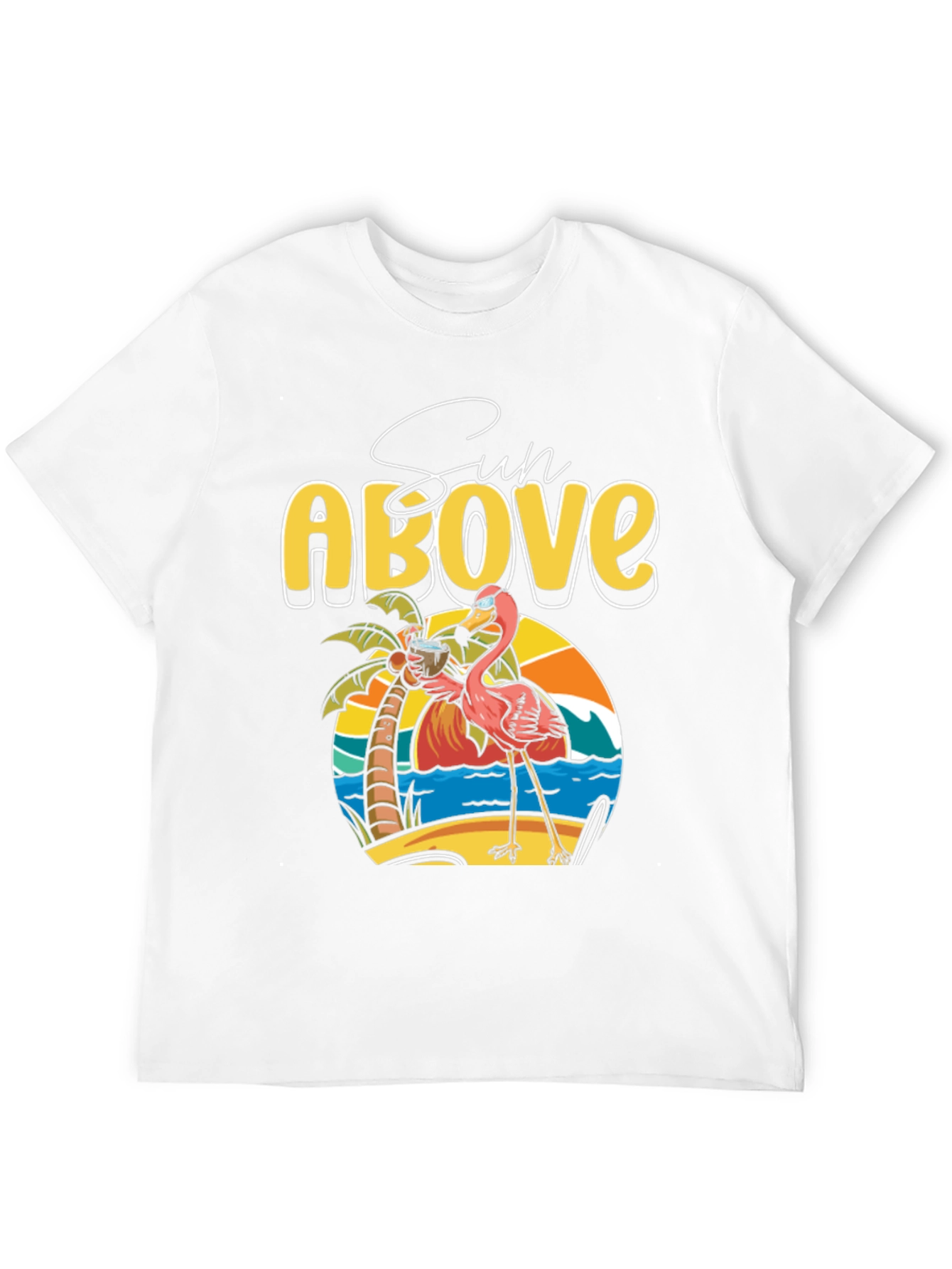 Sun Above Flamingo Graphic T-Shirt