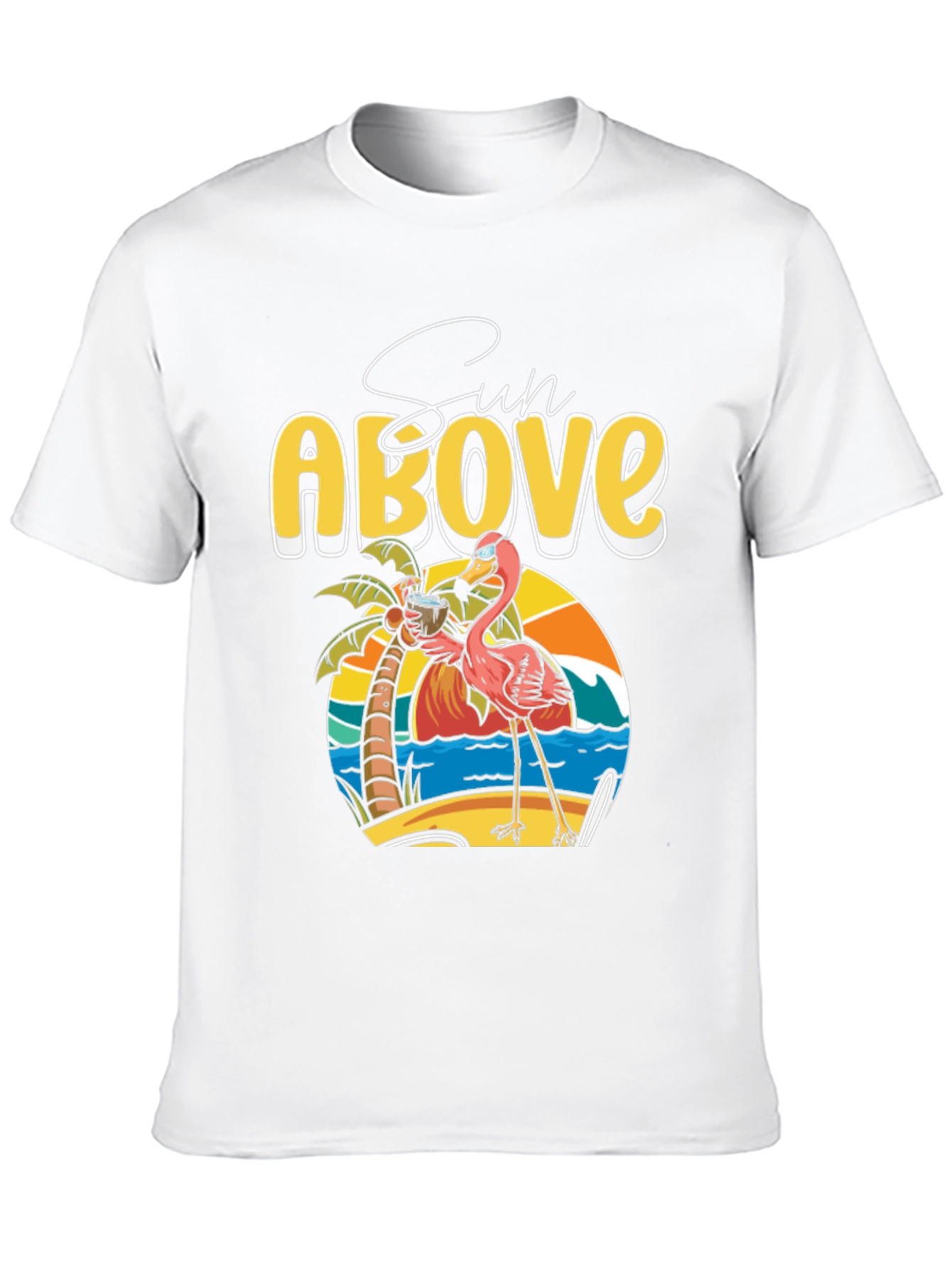 Sun Above Flamingo Graphic T-Shirt