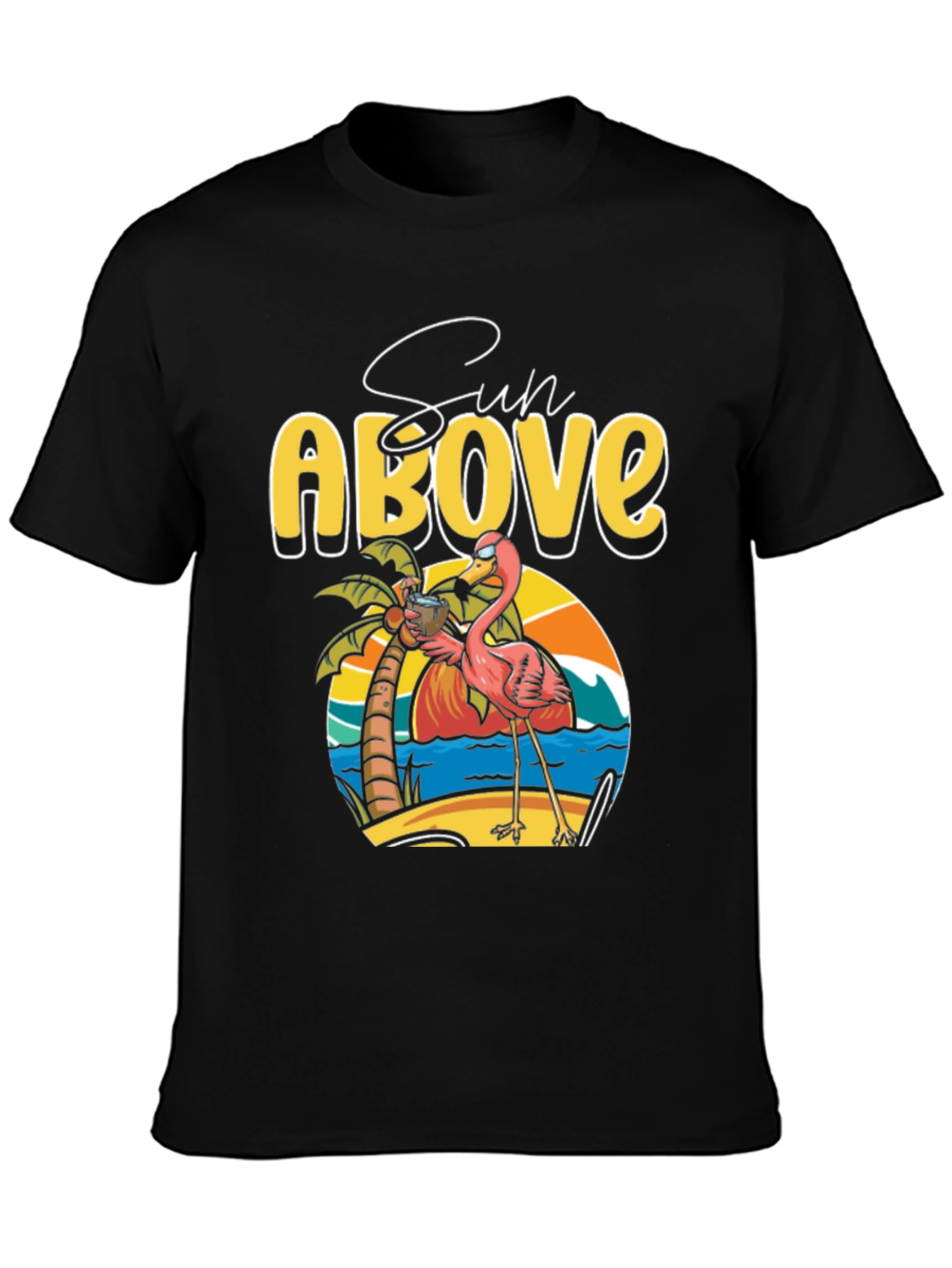 Sun Above Flamingo Graphic T-Shirt