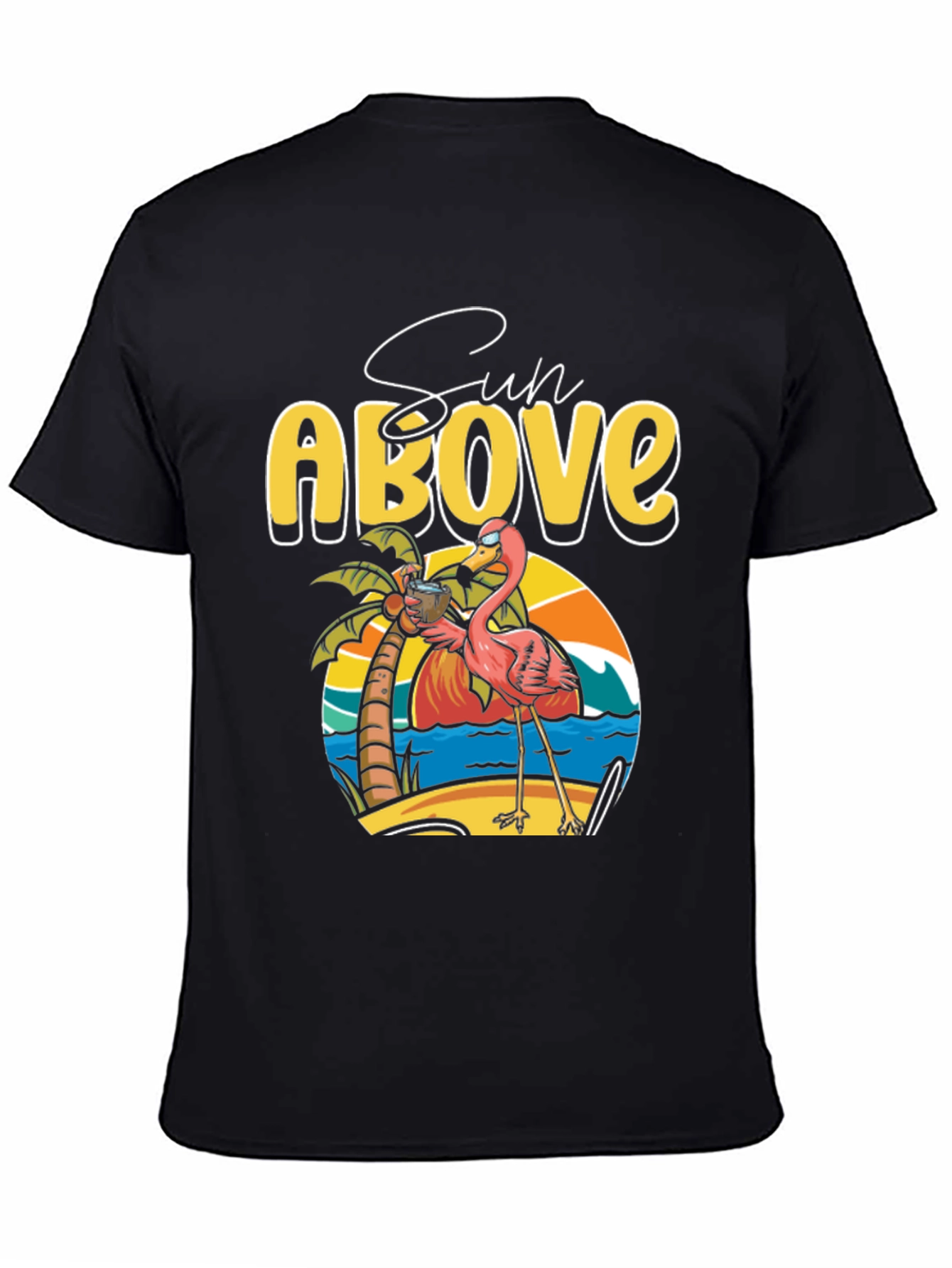 Sun Above Flamingo Graphic T-Shirt