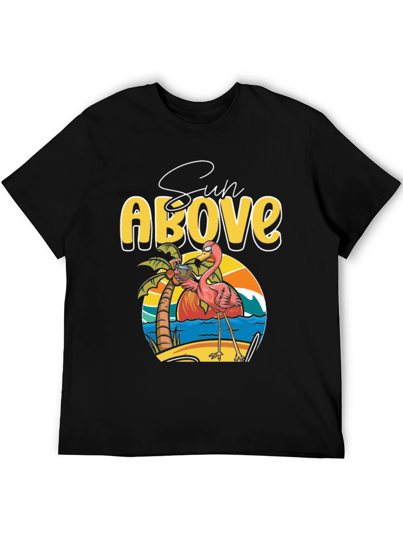 Sun Above Flamingo Graphic T-Shirt