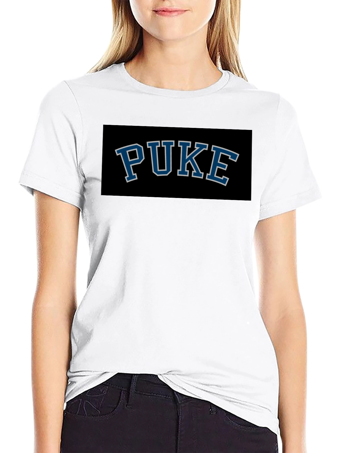 PUKE Graphic T-Shirt - Black Crew Neck Tee