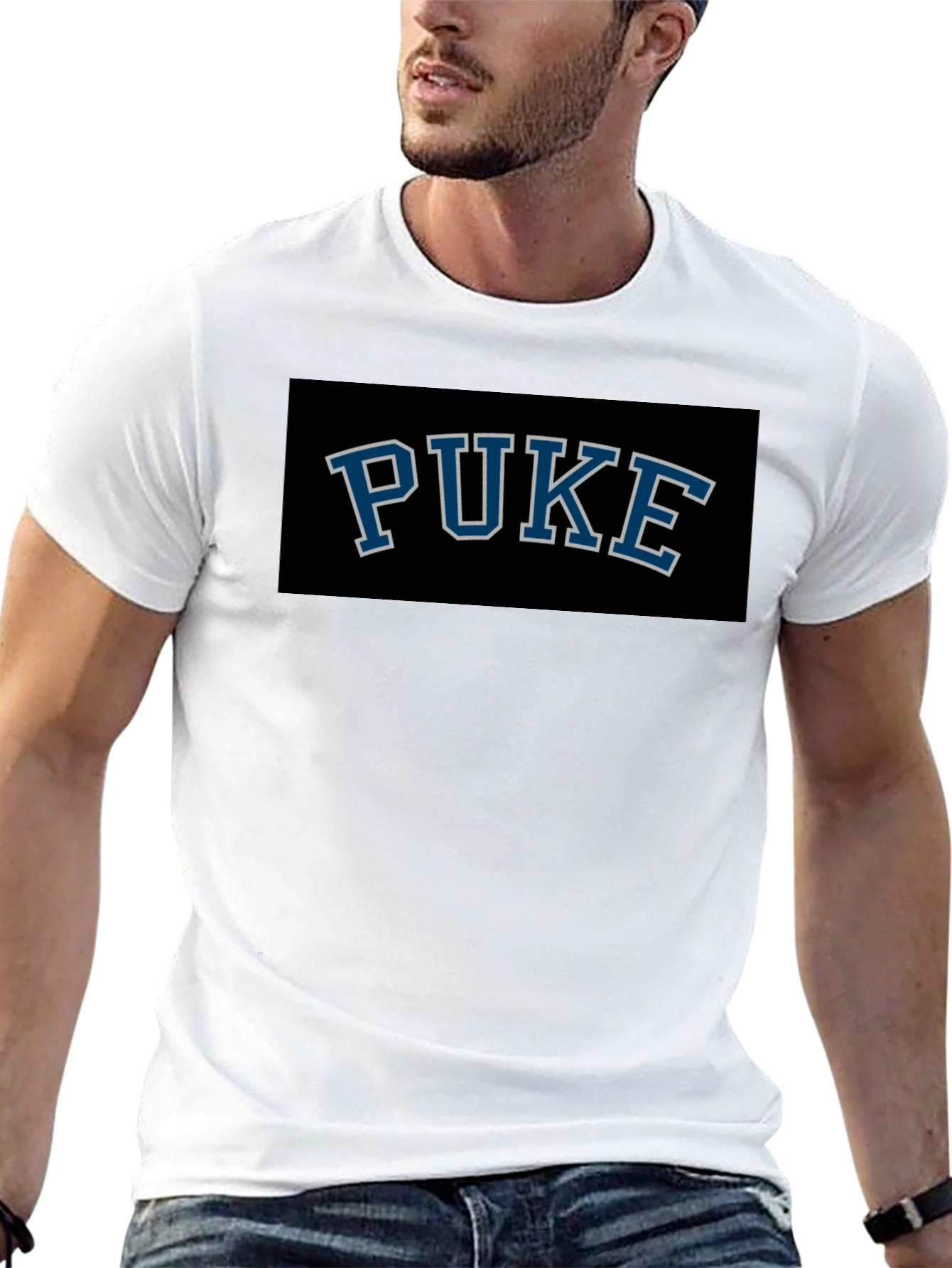 PUKE Graphic T-Shirt - Black Crew Neck Tee