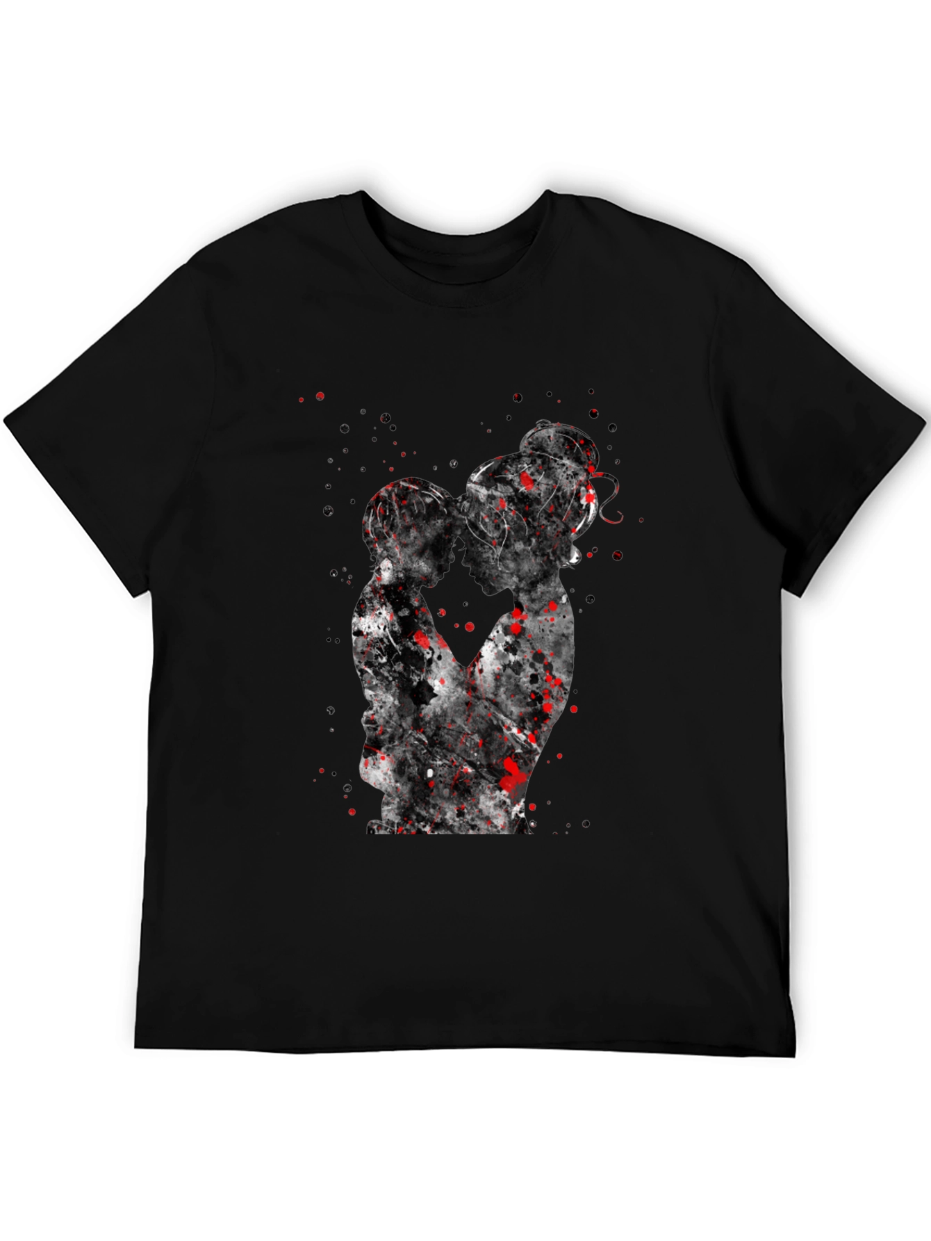 Silhouette Kiss T-Shirt - Artistic Black Tee