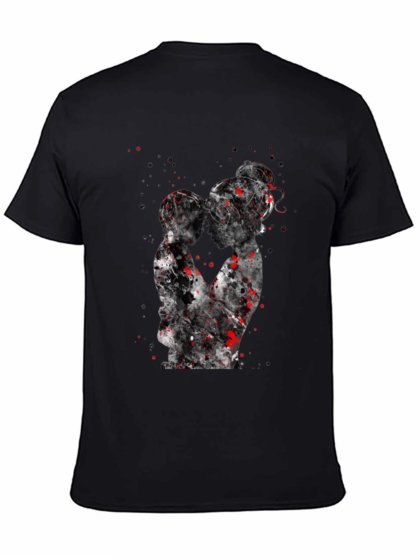 Silhouette Kiss T-Shirt - Artistic Black Tee