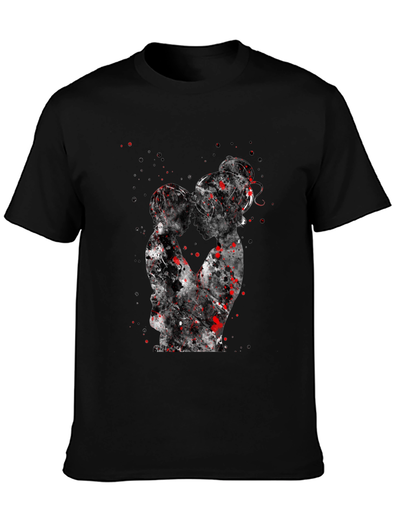 Silhouette Kiss T-Shirt - Artistic Black Tee