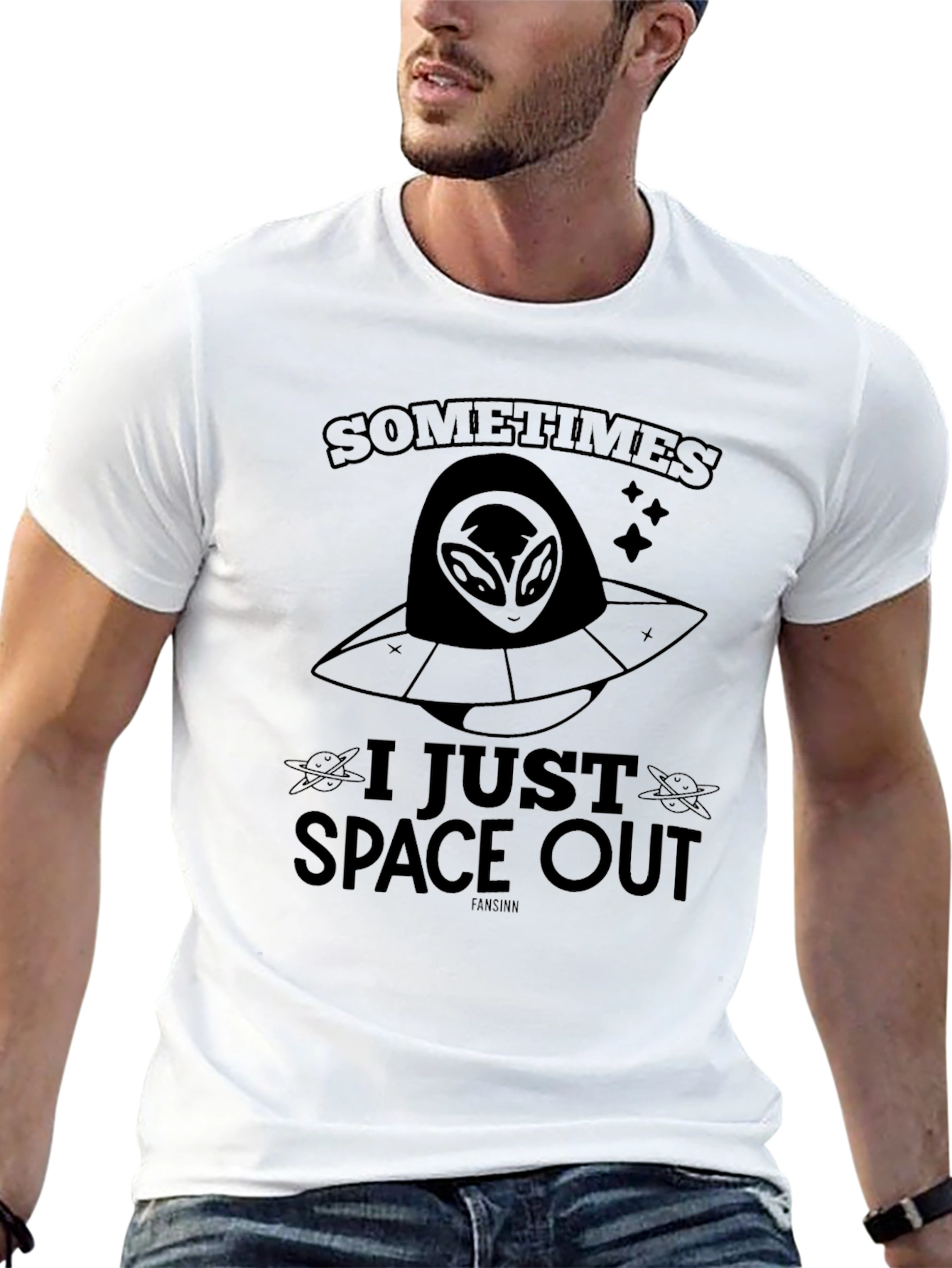 Sometimes I Just Space Out Alien UFO Graphic Tee