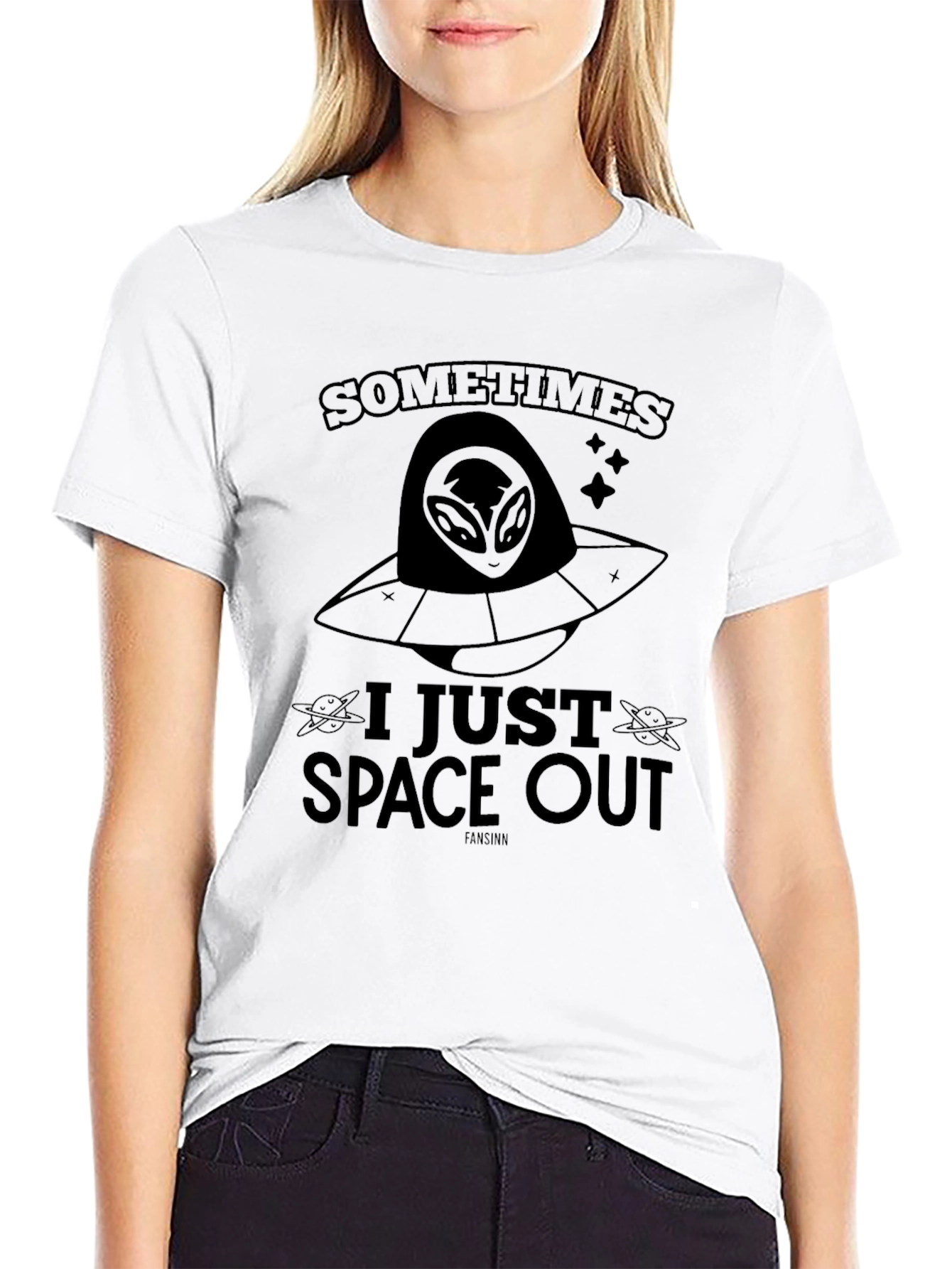 Sometimes I Just Space Out Alien UFO Graphic Tee