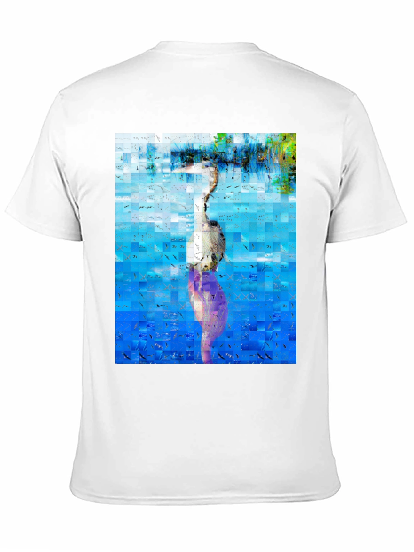 Abstract Heron Black T-Shirt