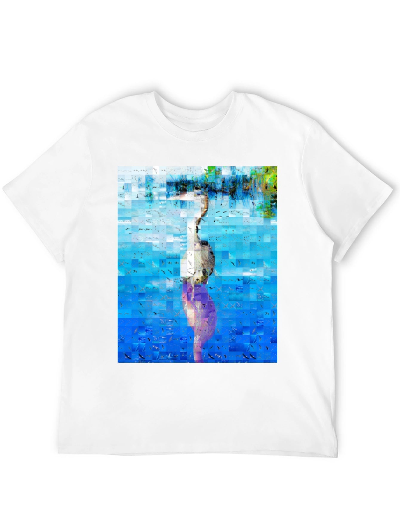 Abstract Heron Black T-Shirt