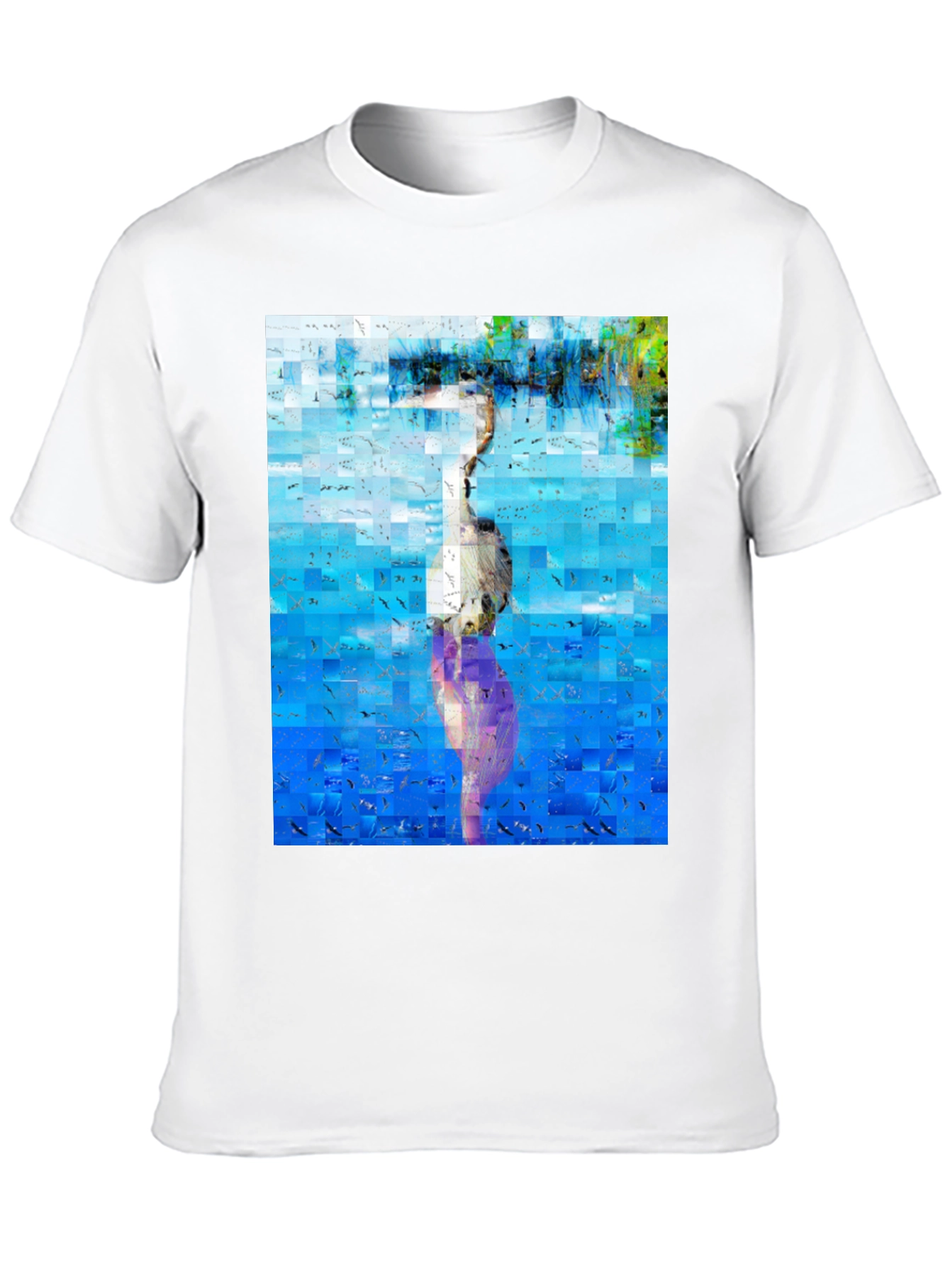 Abstract Heron Black T-Shirt