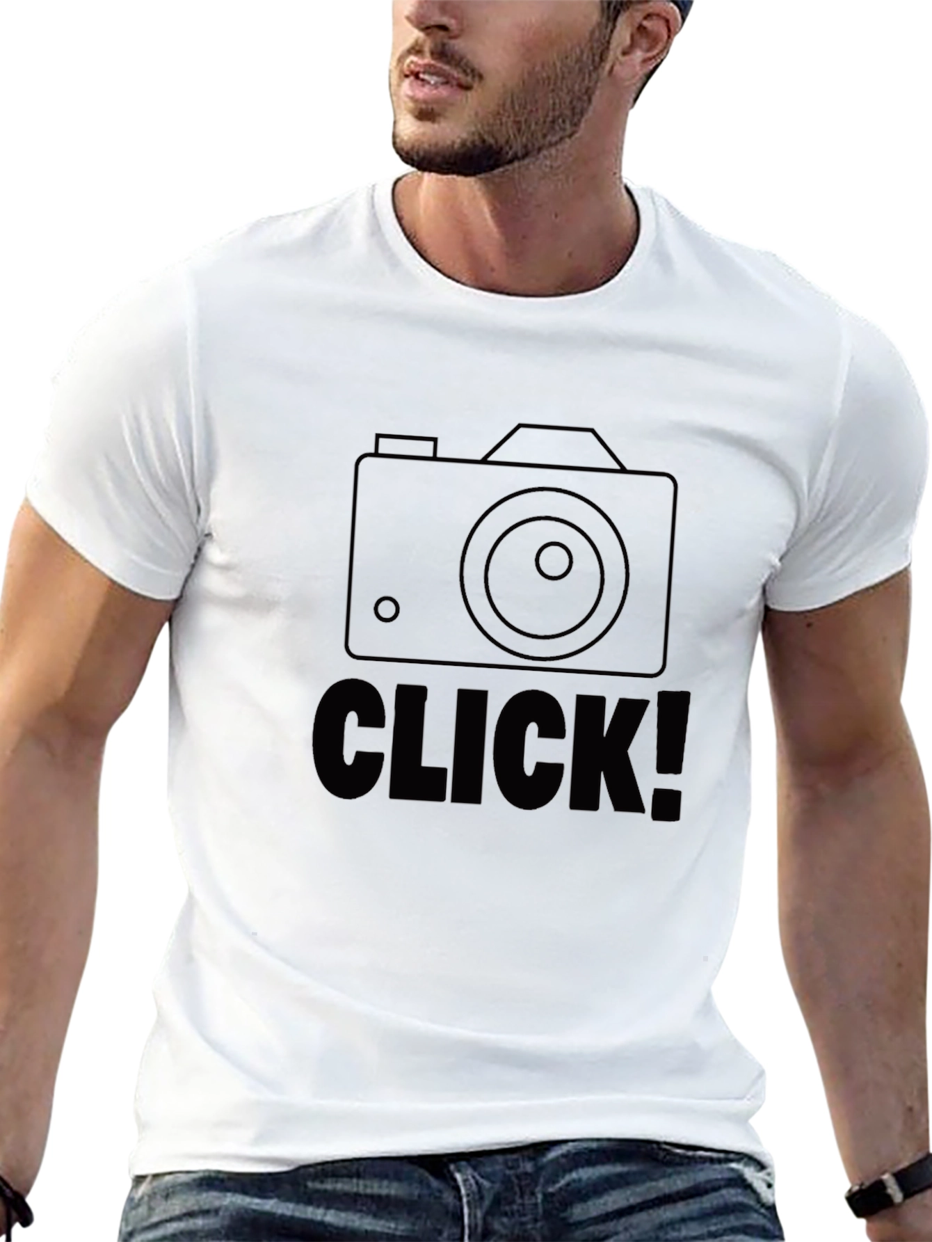 Camera Click Graphic Black T-Shirt