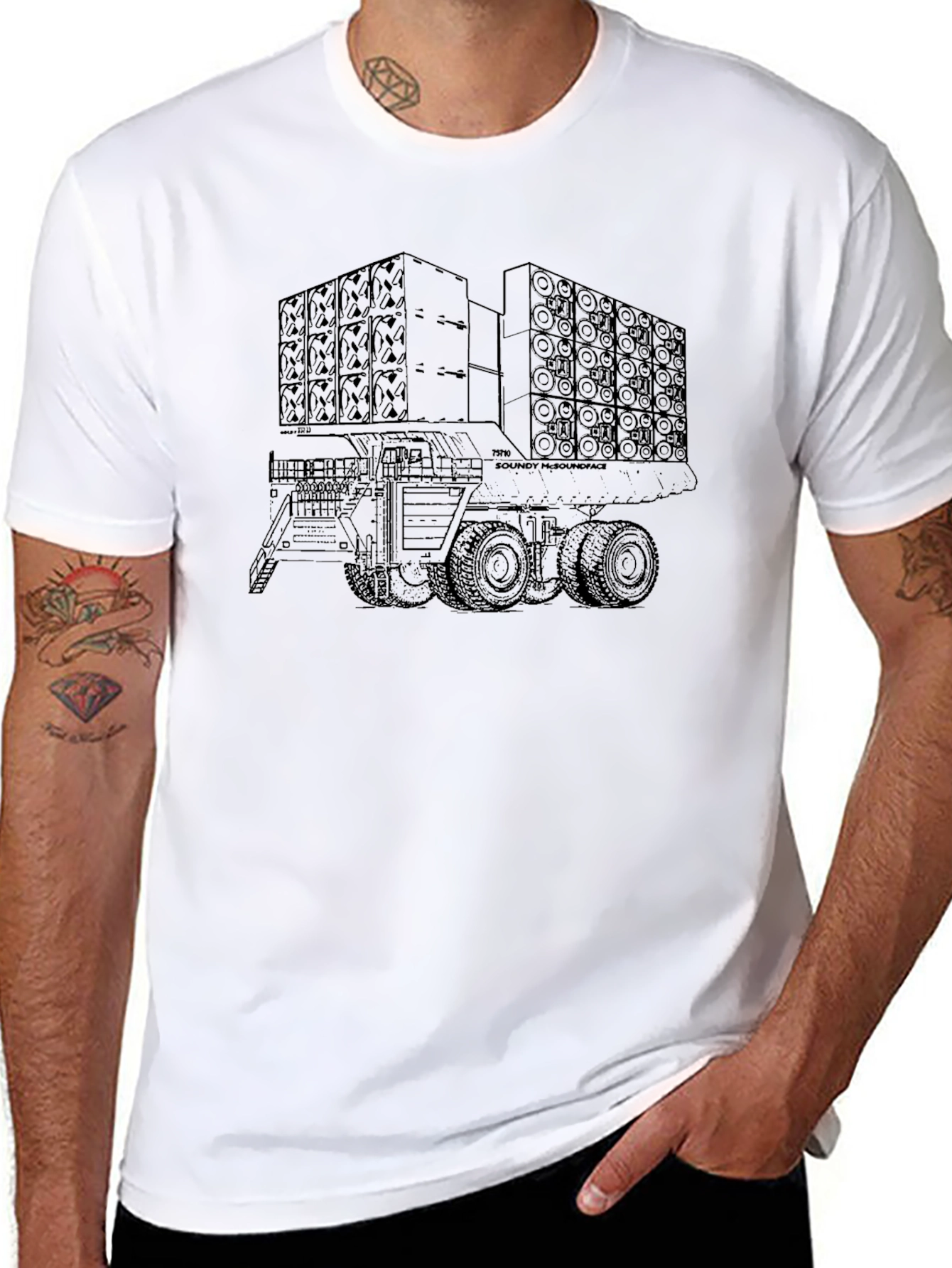 Sound System Truck Tee - Black Graphic T-Shirt