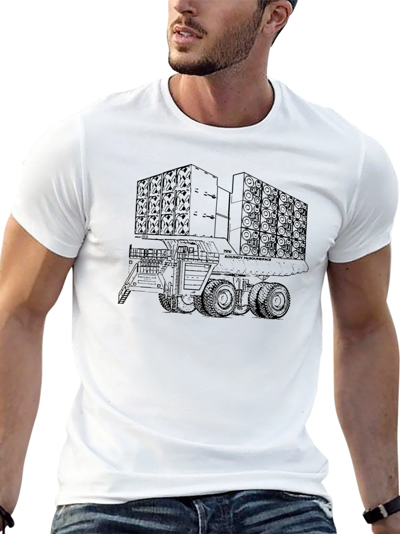 Sound System Truck Tee - Black Graphic T-Shirt