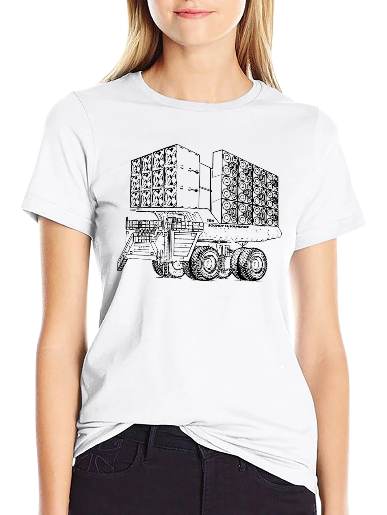 Sound System Truck Tee - Black Graphic T-Shirt