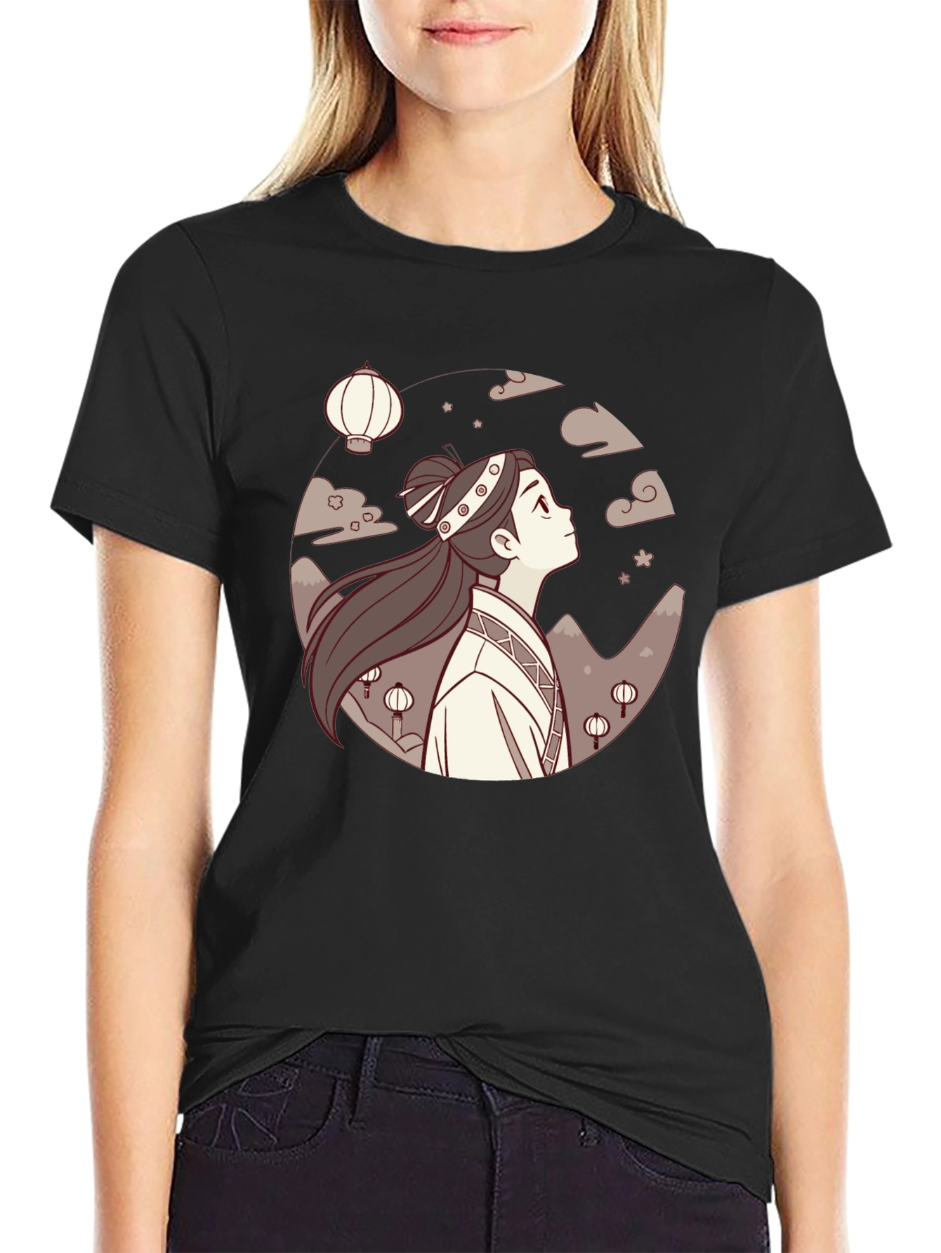 Anime Girl Lanterns Black T-Shirt