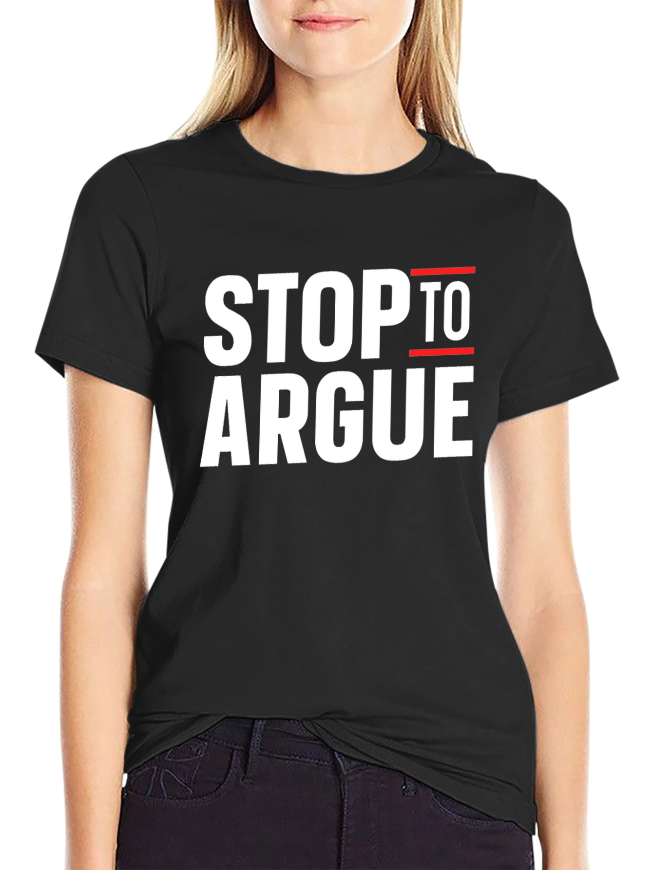 Stop To Argue Black Graphic Tee