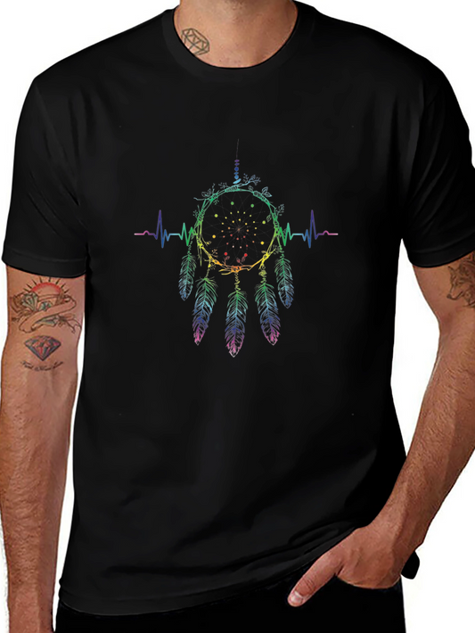 Rainbow Dreamcatcher Heartbeat T-Shirt