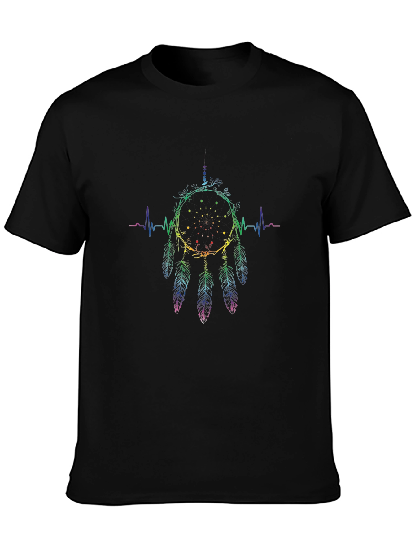 Rainbow Dreamcatcher Heartbeat T-Shirt