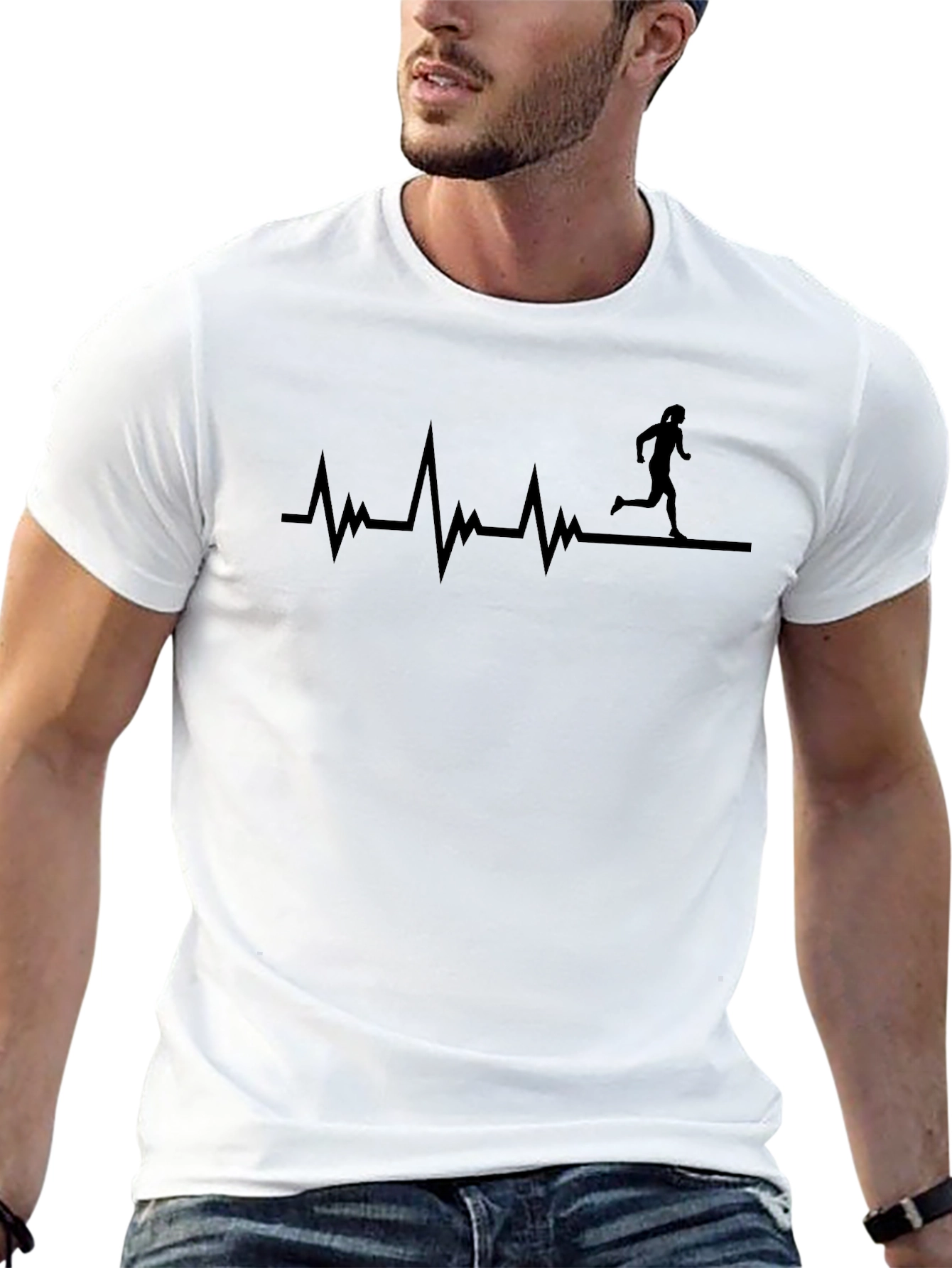 Runners Heartbeat Black T-Shirt