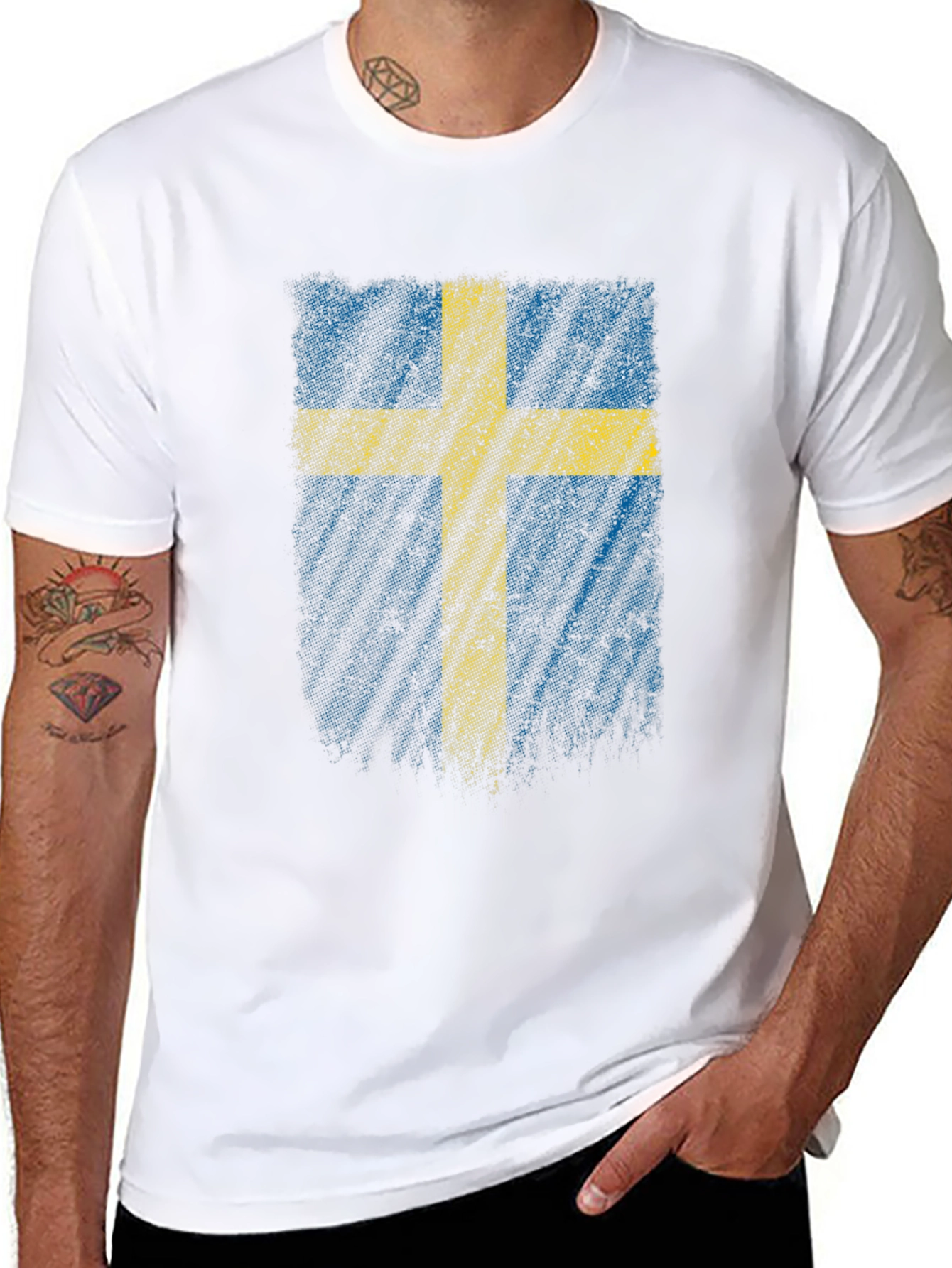 Swedish Flag Graphic Tee - Black