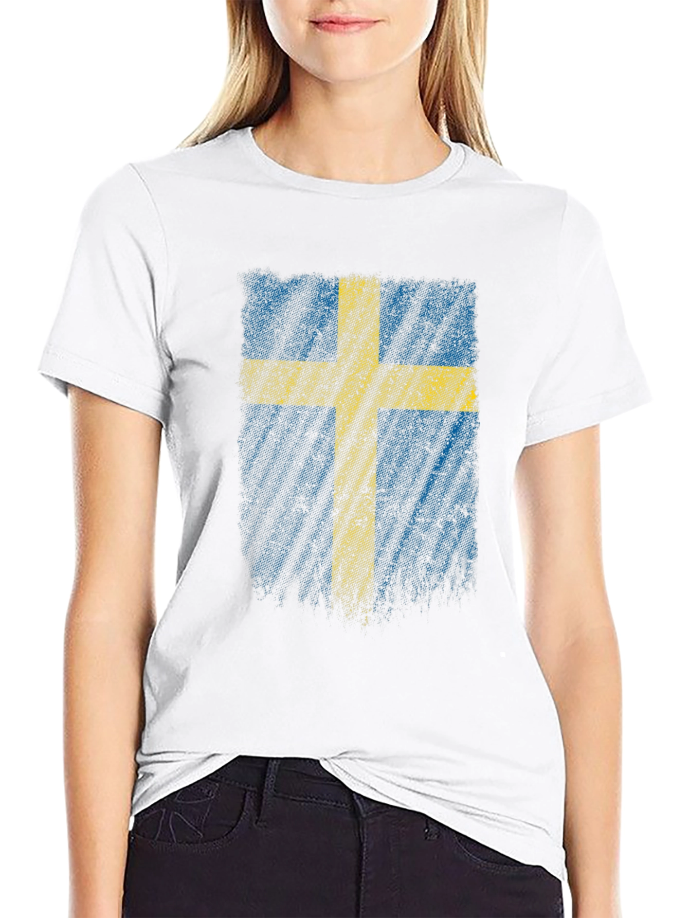 Swedish Flag Graphic Tee - Black
