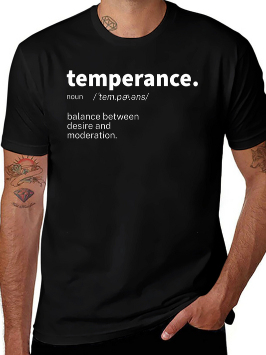 Temperance Definition T-Shirt Balance & Moderation