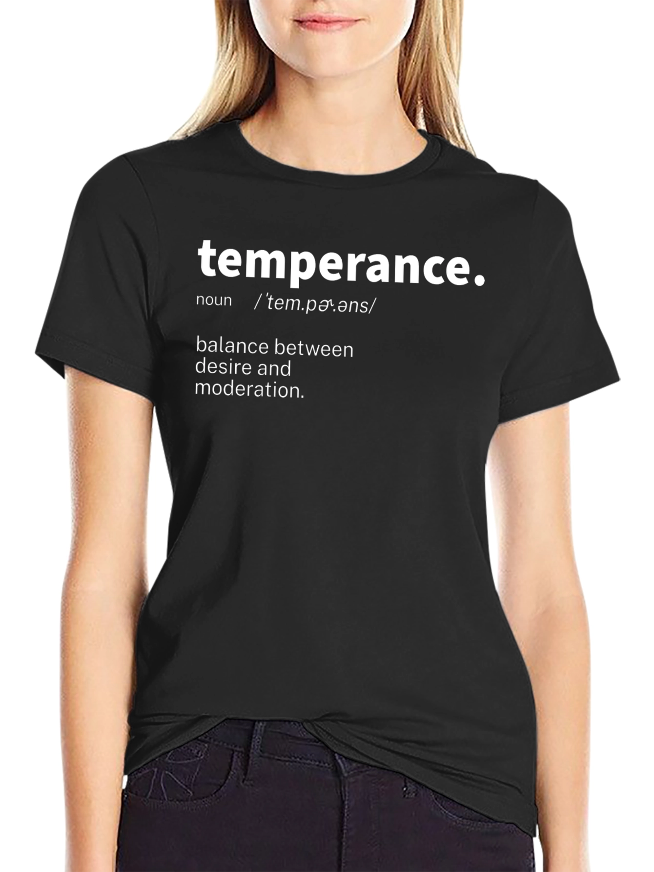 Temperance Definition T-Shirt Balance & Moderation