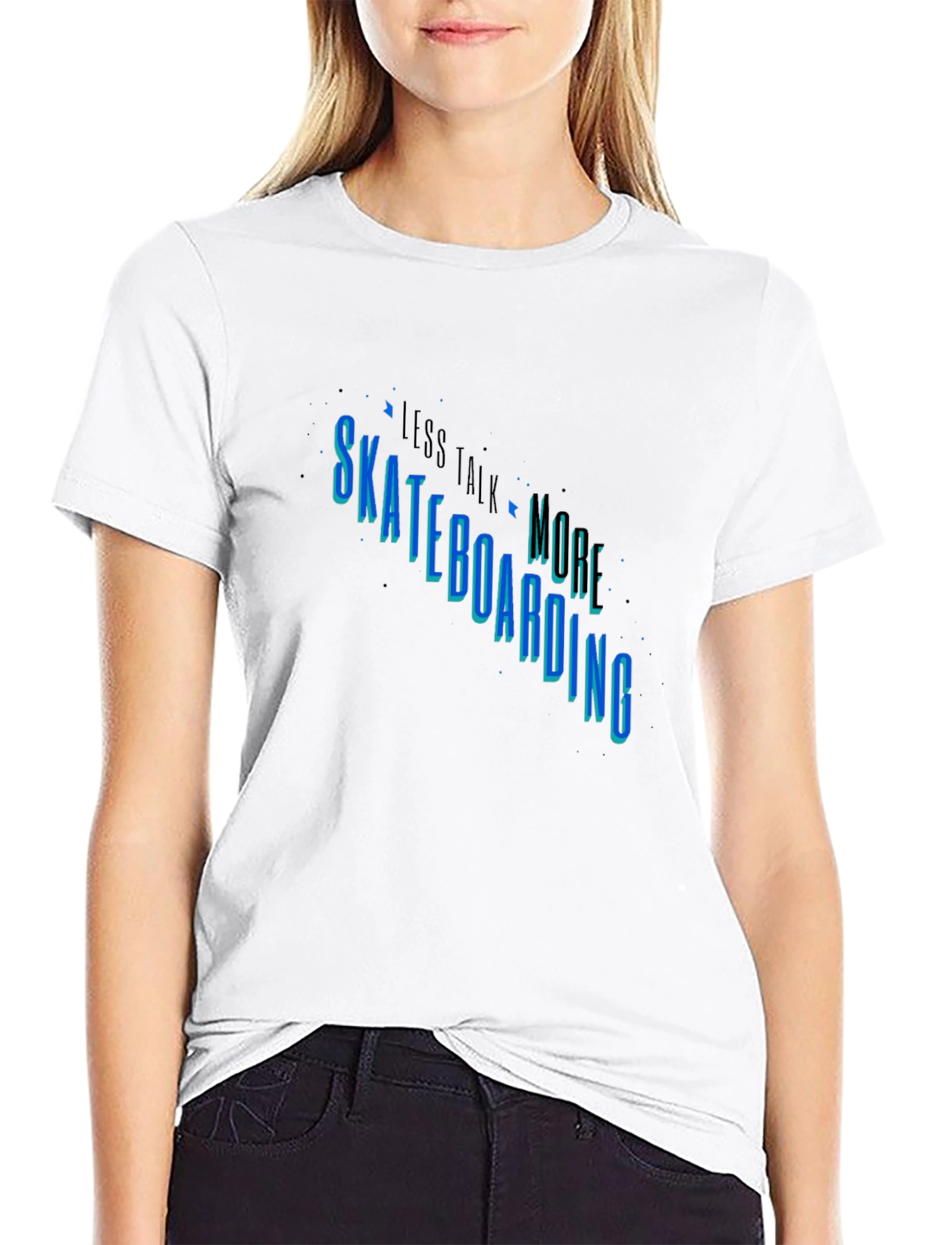 Skateboarding Graphic Tee - Less Talk More Skate