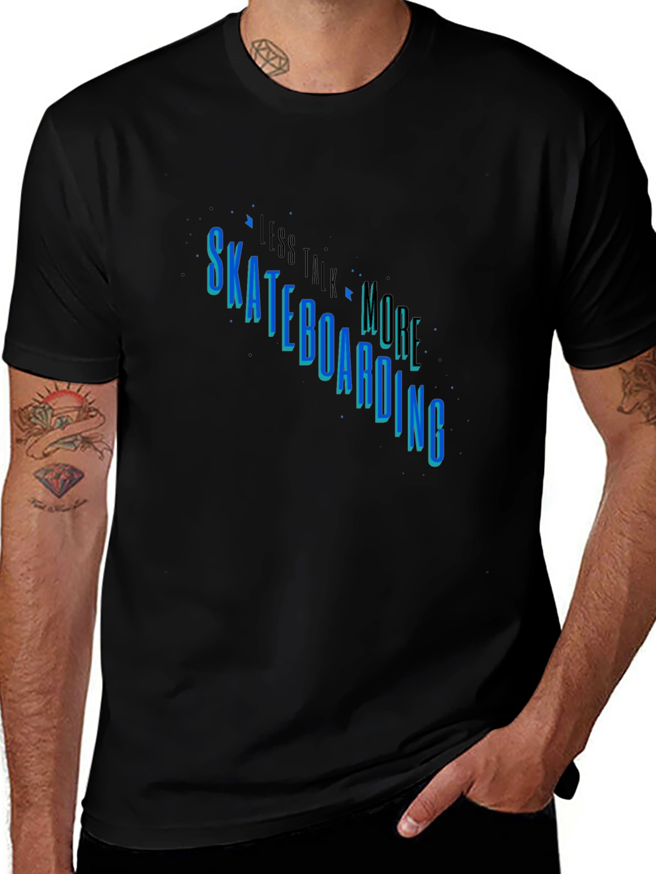 Skateboarding Graphic Tee - Less Talk More Skate