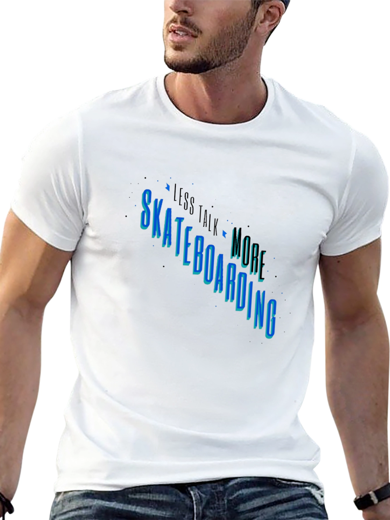 Skateboarding Graphic Tee - Less Talk More Skate