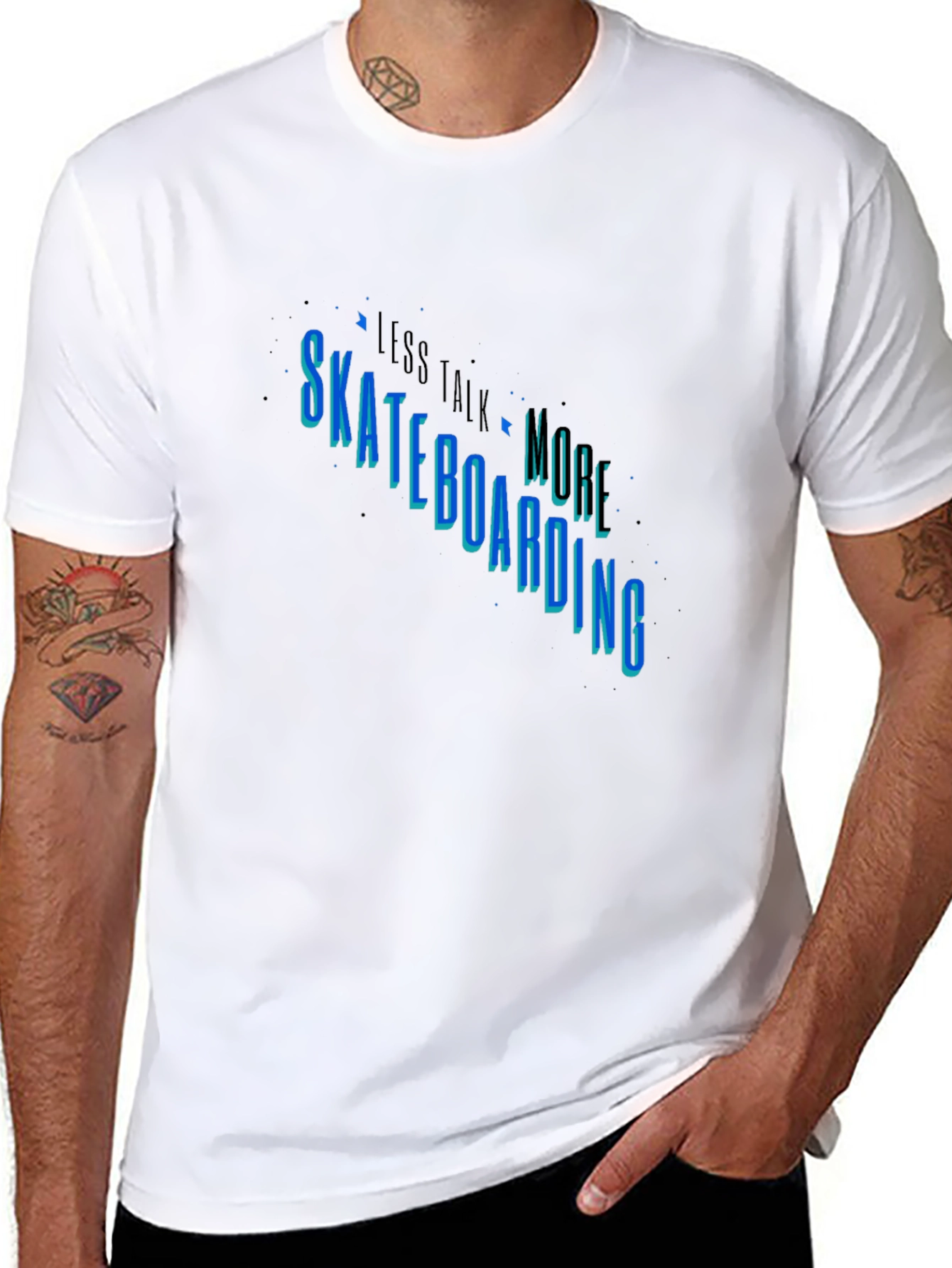Skateboarding Graphic Tee - Less Talk More Skate