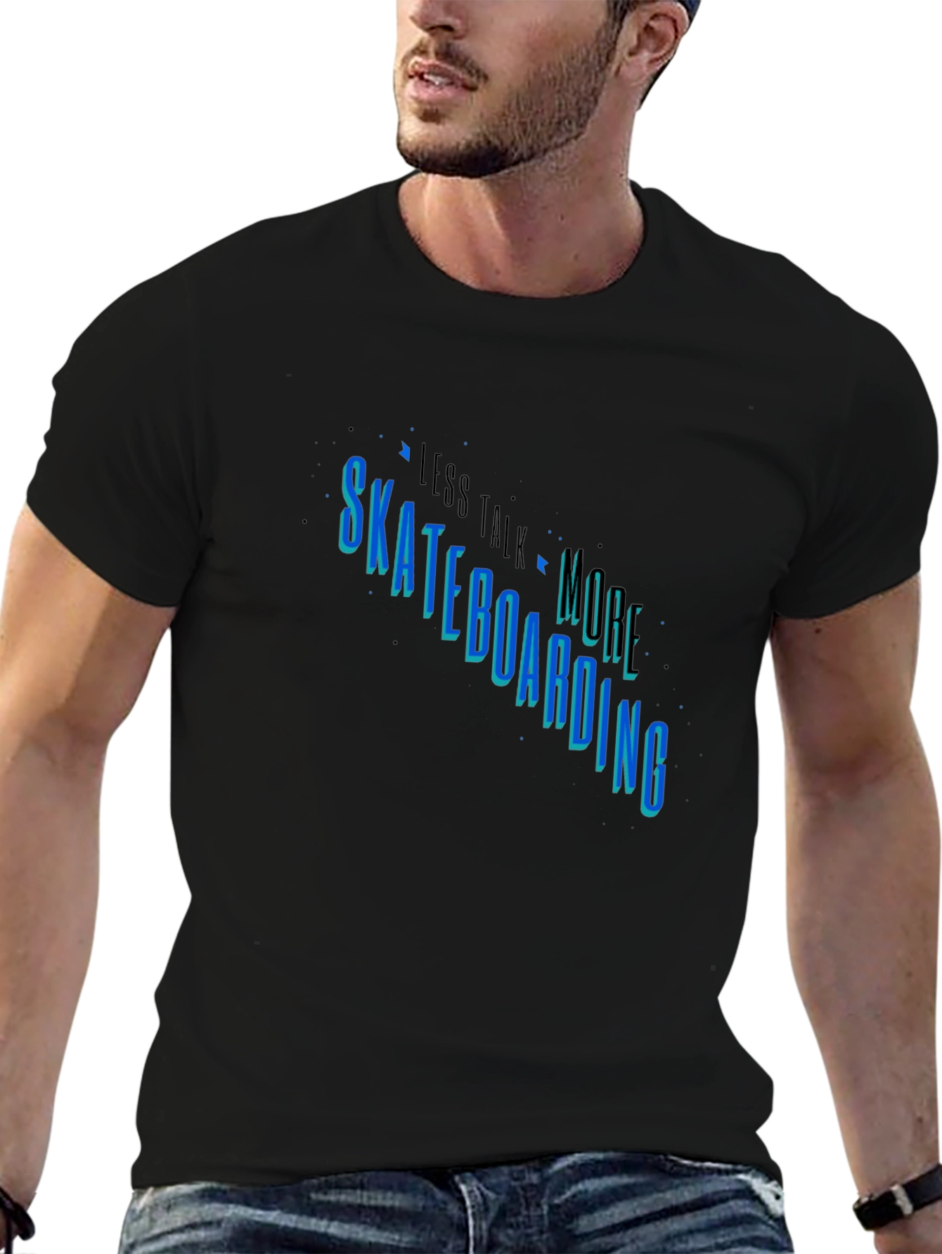 Skateboarding Graphic Tee - Less Talk More Skate