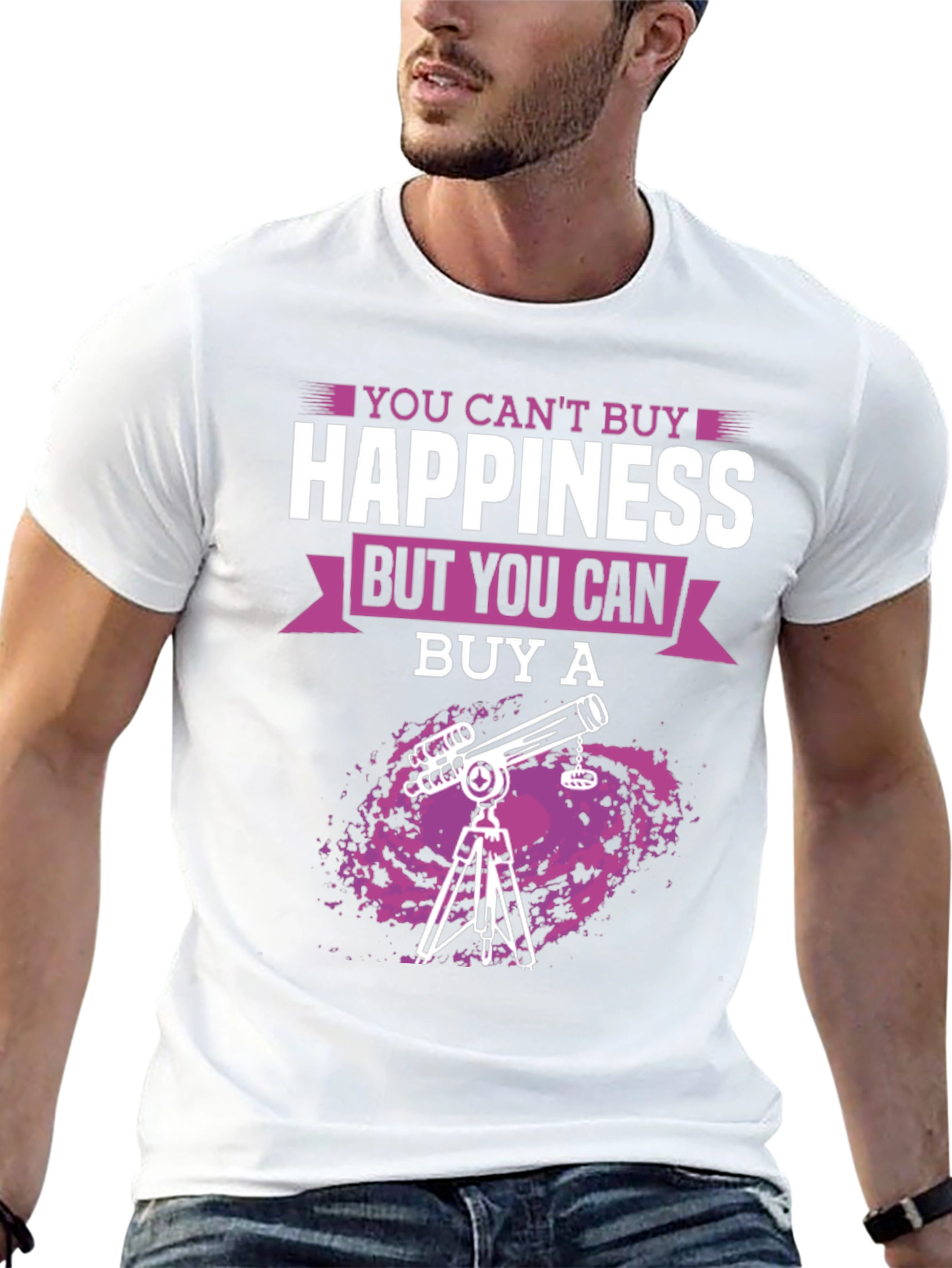 Telescope Lover T-Shirt: Cant Buy Happiness Astronomy Tee
