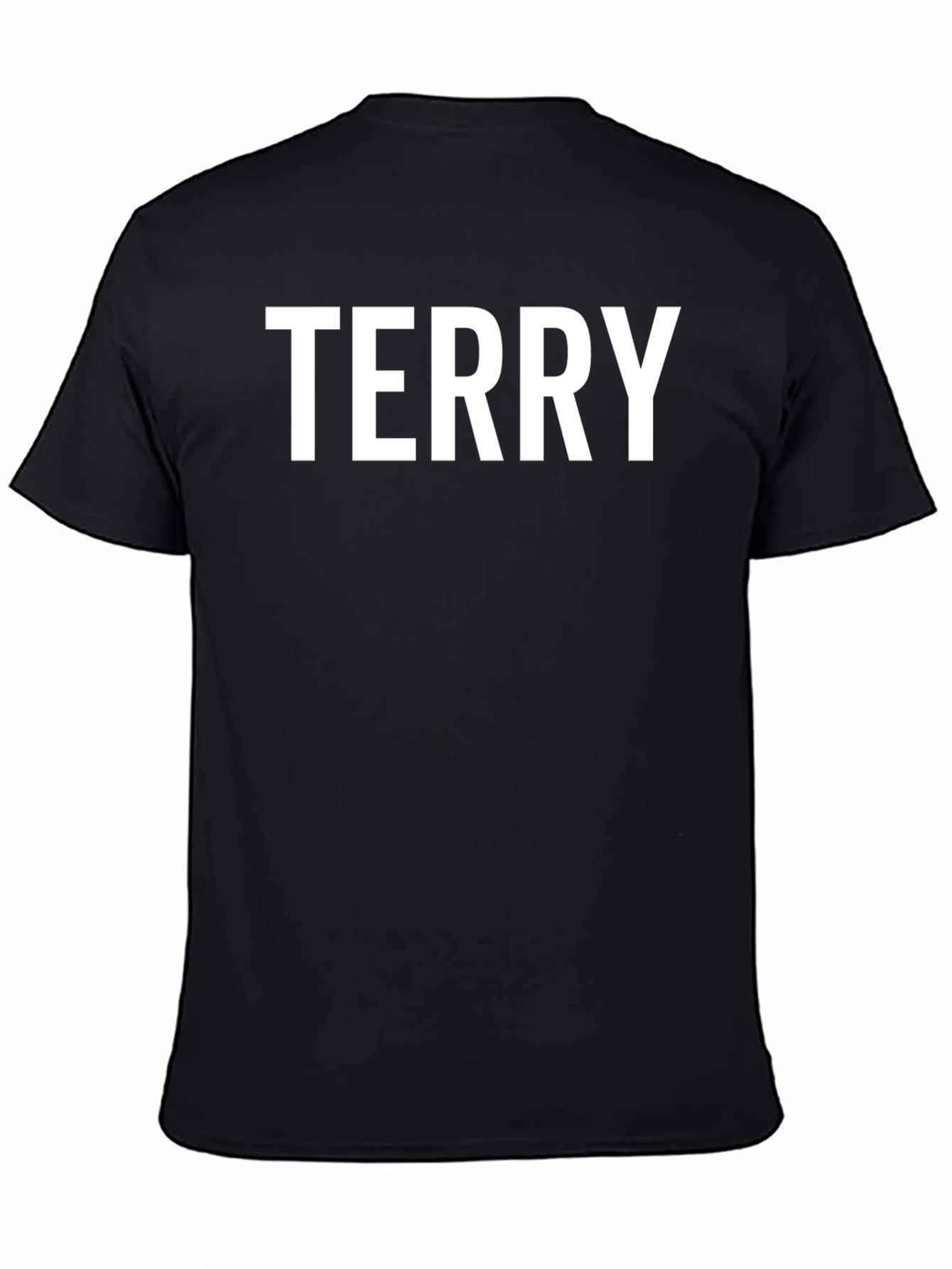 TERRY Black Cotton Crew Neck Tee