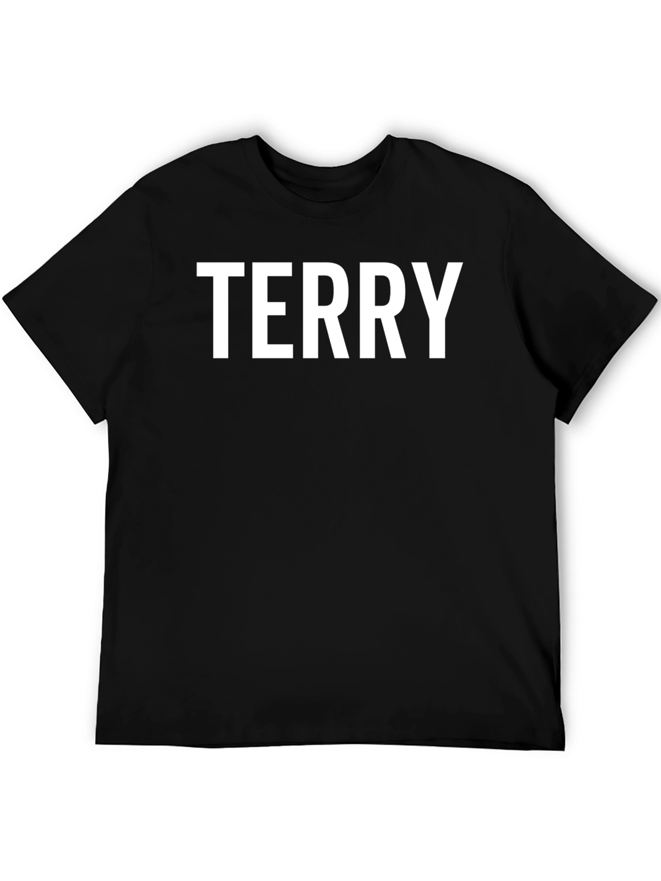 TERRY Black Cotton Crew Neck Tee